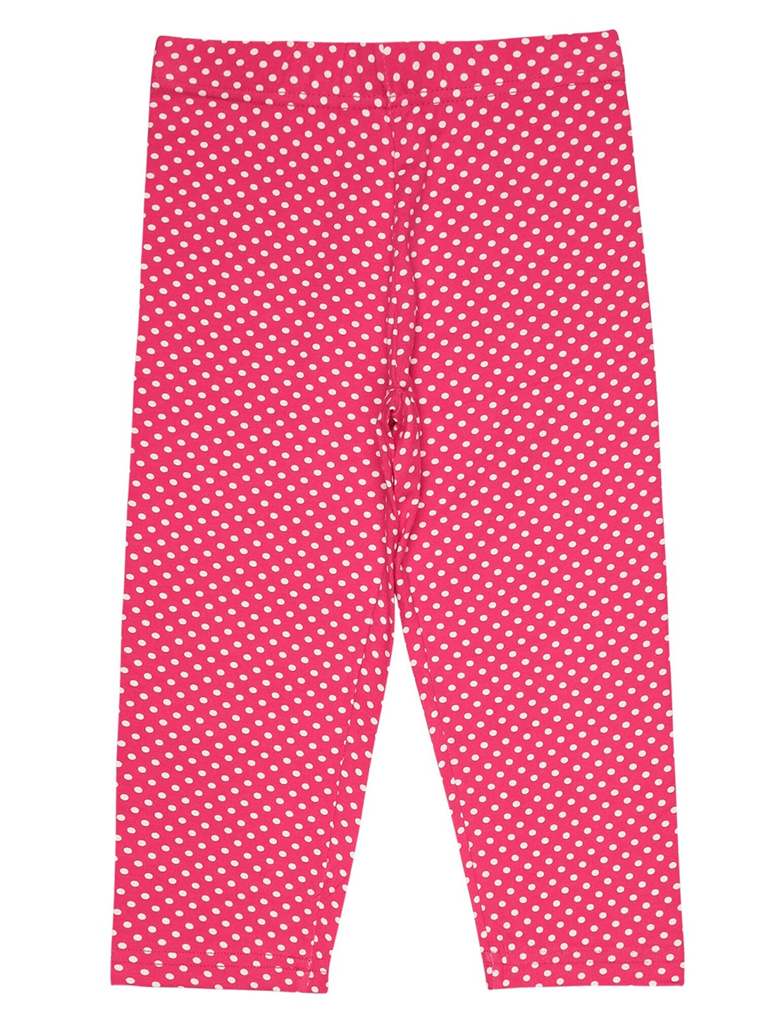 

Bodycare Girls Polka Dot Printed Cotton Capris, Fuchsia