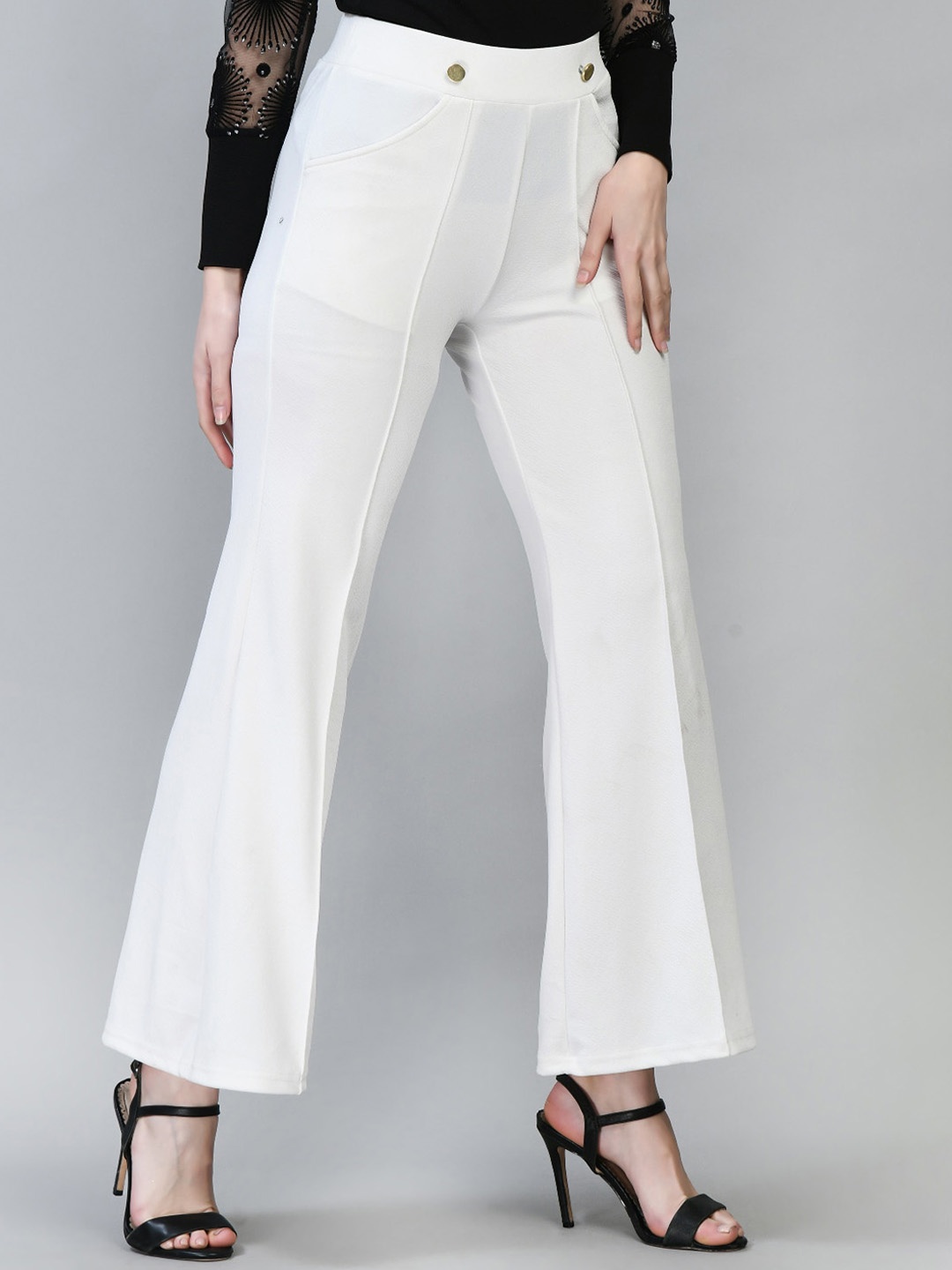 

IUGA Women Relaxed High-Rise Trousers, White