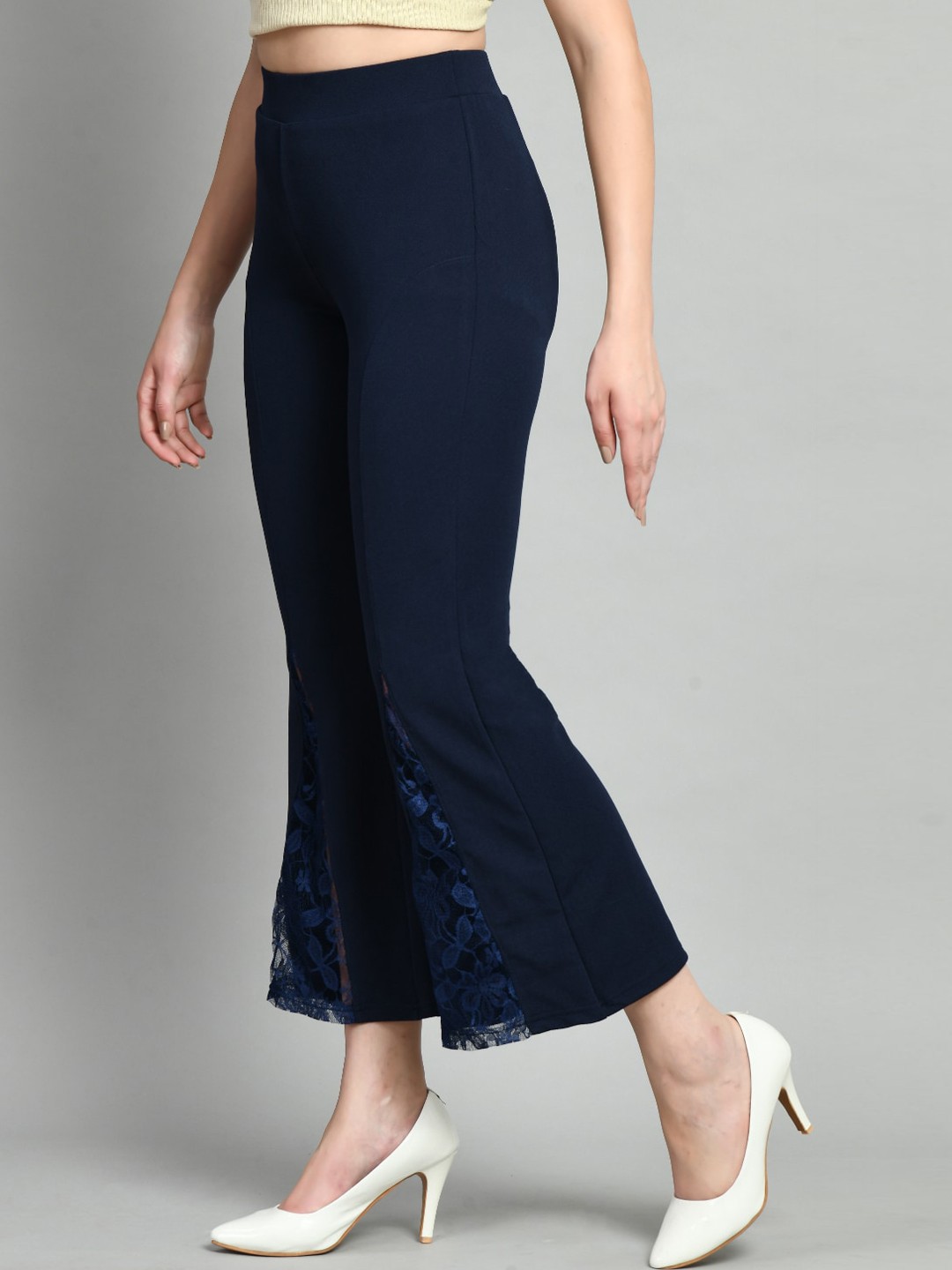

IUGA Women Relaxed High-Rise Trousers, Blue
