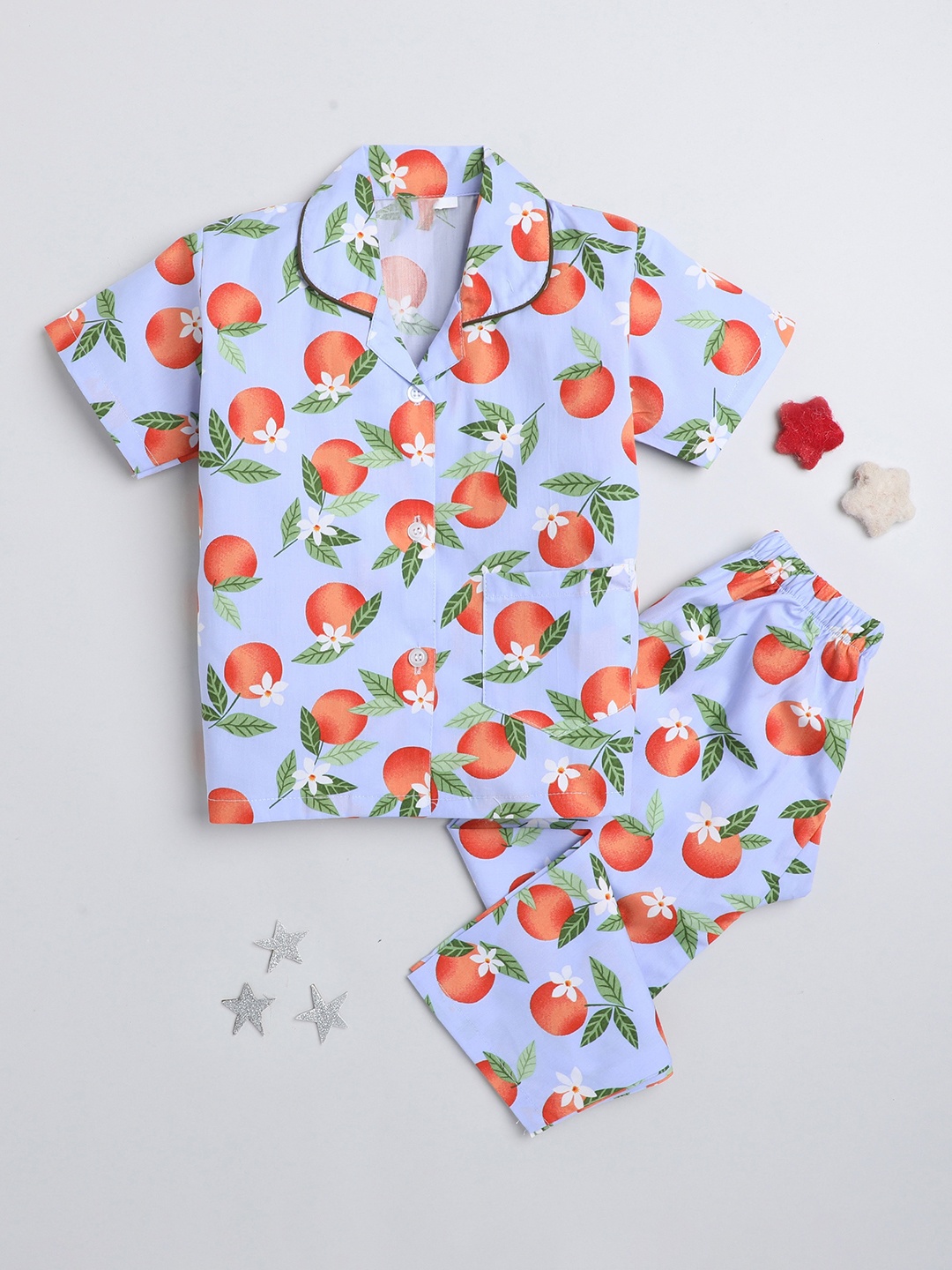 

The Magic Wand Kids Conversational Printed Night Suit, Blue
