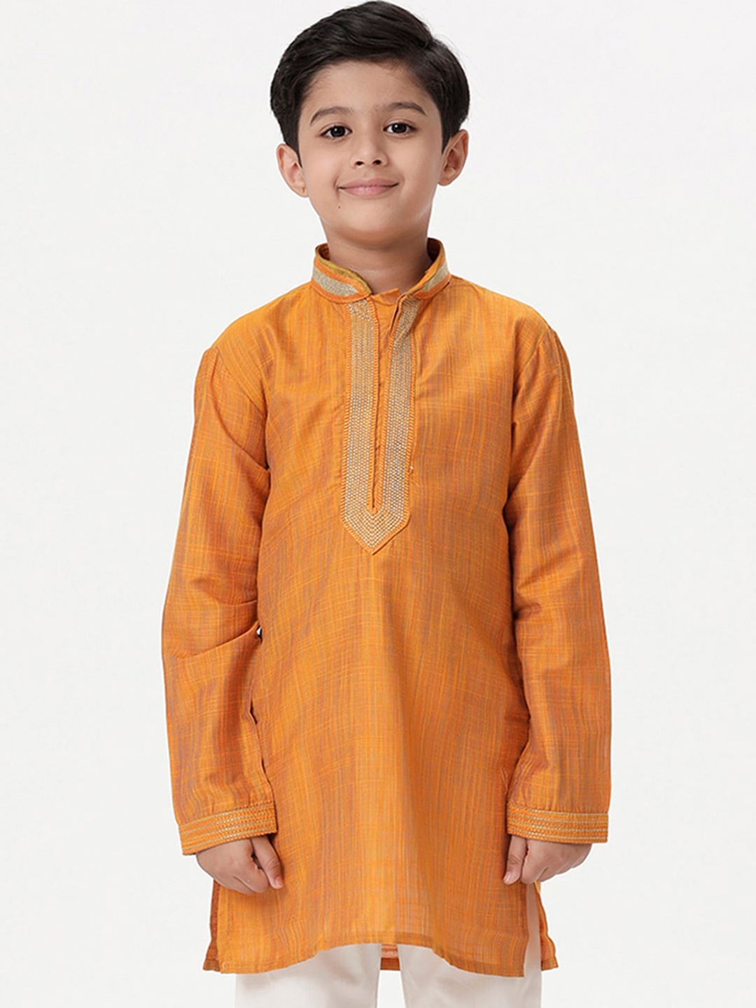 

Ramraj Boys Mandarin Collar Kurta, Orange