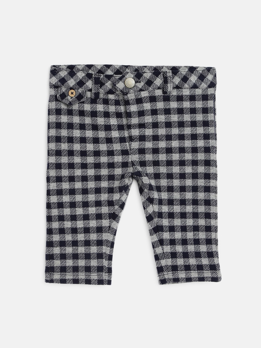 

Chicco Infant Boys Mid-Rise Checked Comfort Fit Trousers, Navy blue