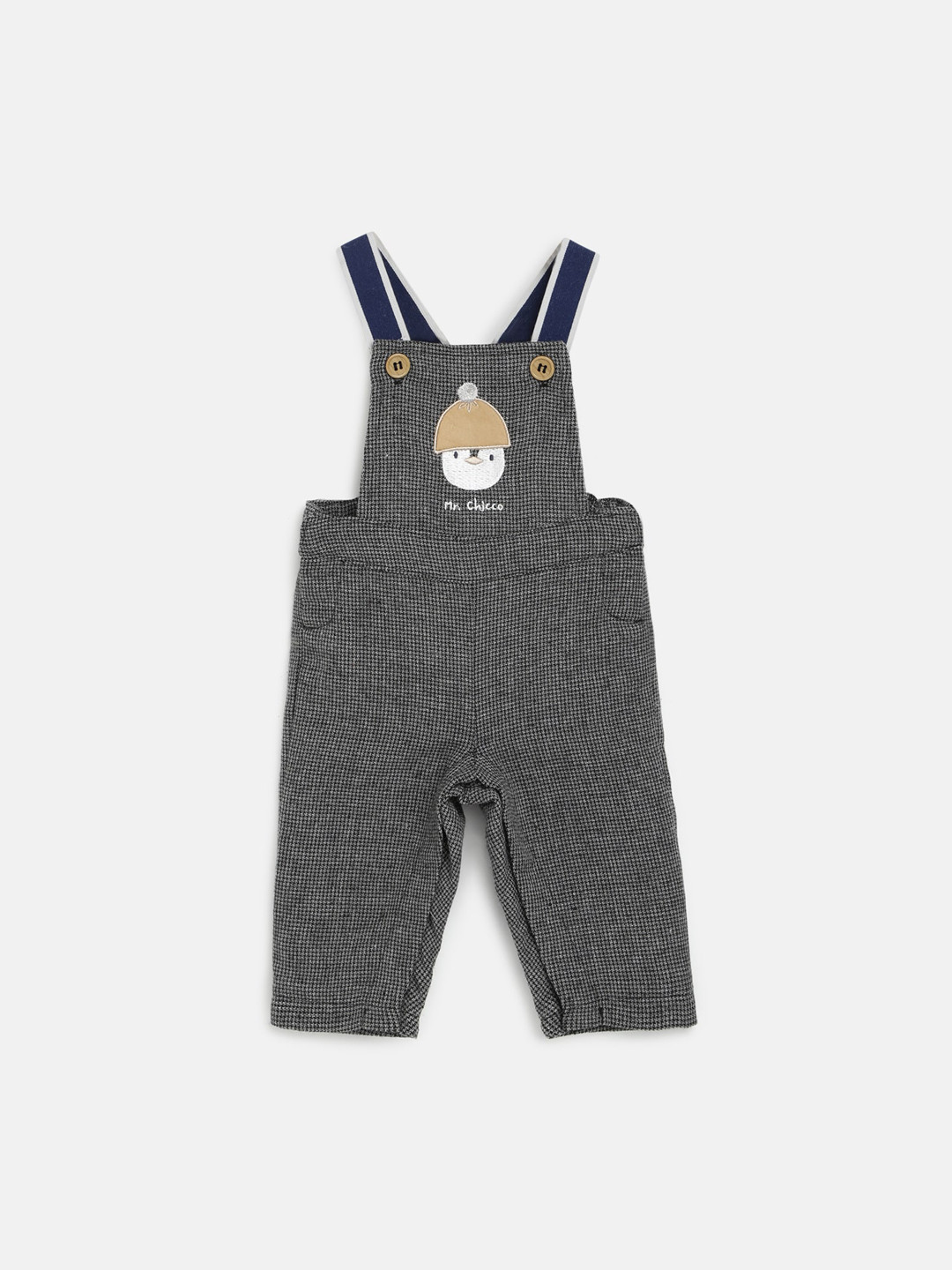 

Chicco Infants Boys Self Design Twill Dungarees, Grey