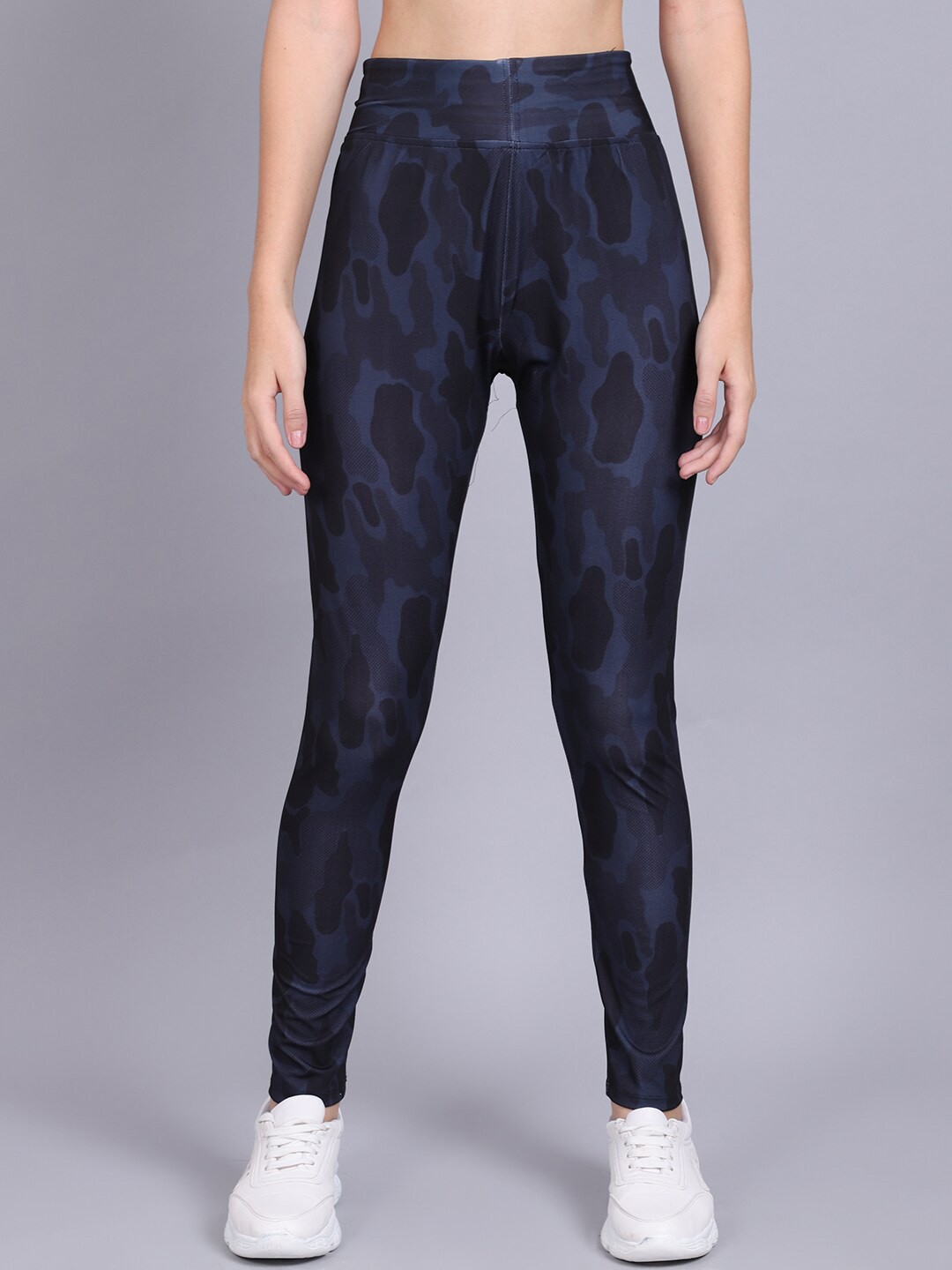 

NULL NAUT Printed High-Rise Ankle-Length Tights, Black