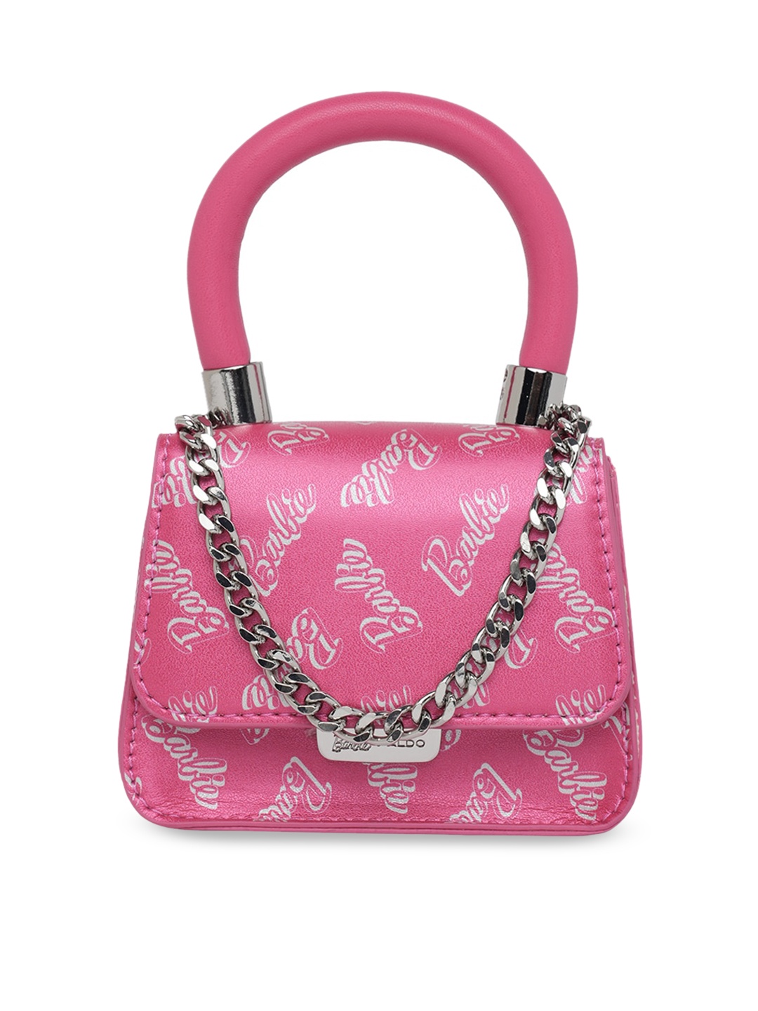 

ALDO Typography Printed Structured Handheld Bag, Pink