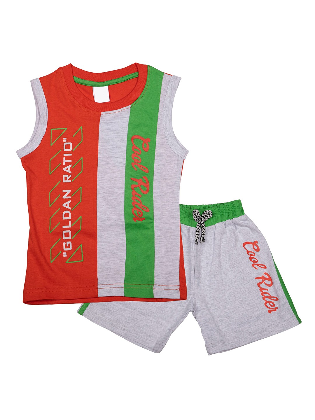 

BAESD Boys Typography Printed Pure Cotton T-Shirt With Shorts, Red