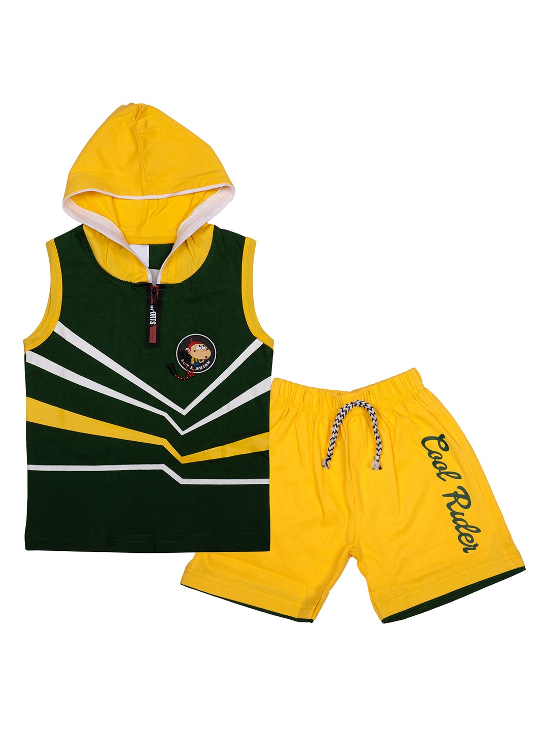 

BAESD Boys Printed Pure Cotton T-Shirt With Shorts, Yellow
