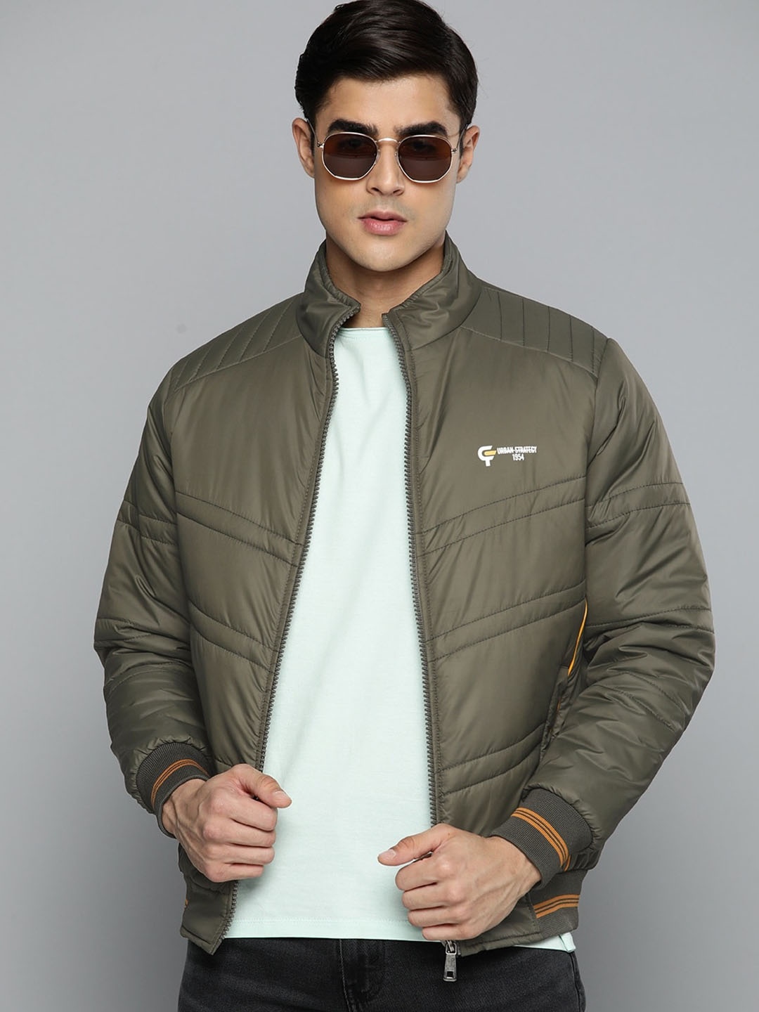 

Fort Collins Mock Collar Bomber Jacket, Grey