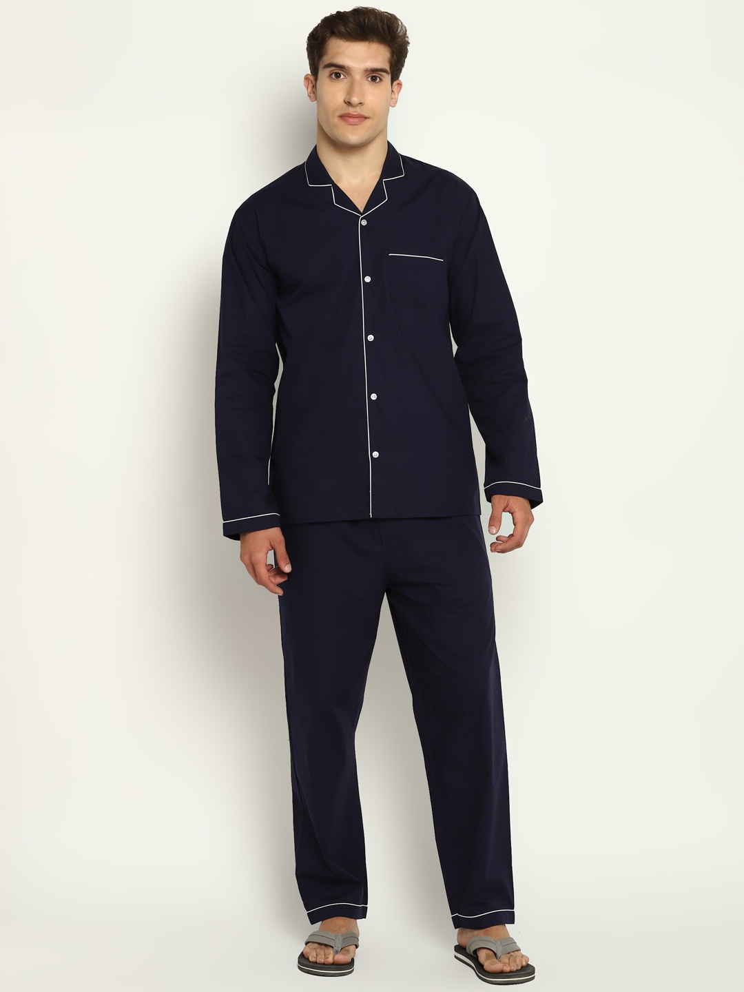 

shopbloom Pure Cotton Night suit MC-112-LS, Navy blue