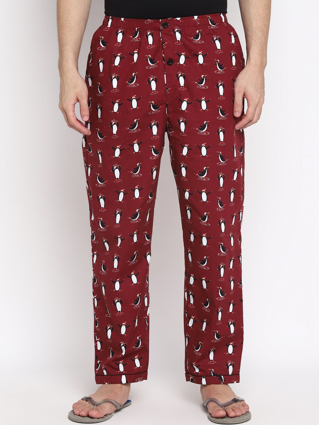 

shopbloom Men Pure Cotton Lounge Pant, Maroon