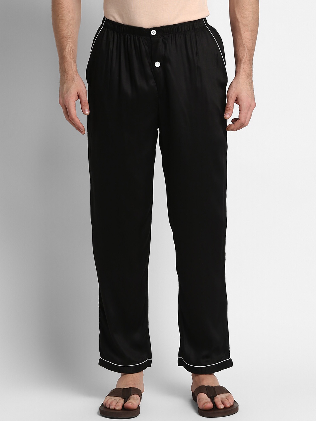 

shopbloom Men Pure Cotton Lounge Pant, Black