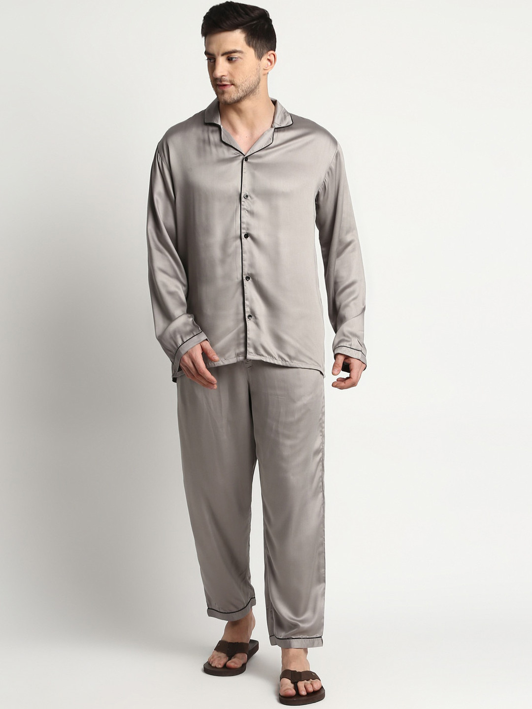 

shopbloom Pure Cotton Night suit MST-138-LS, Grey