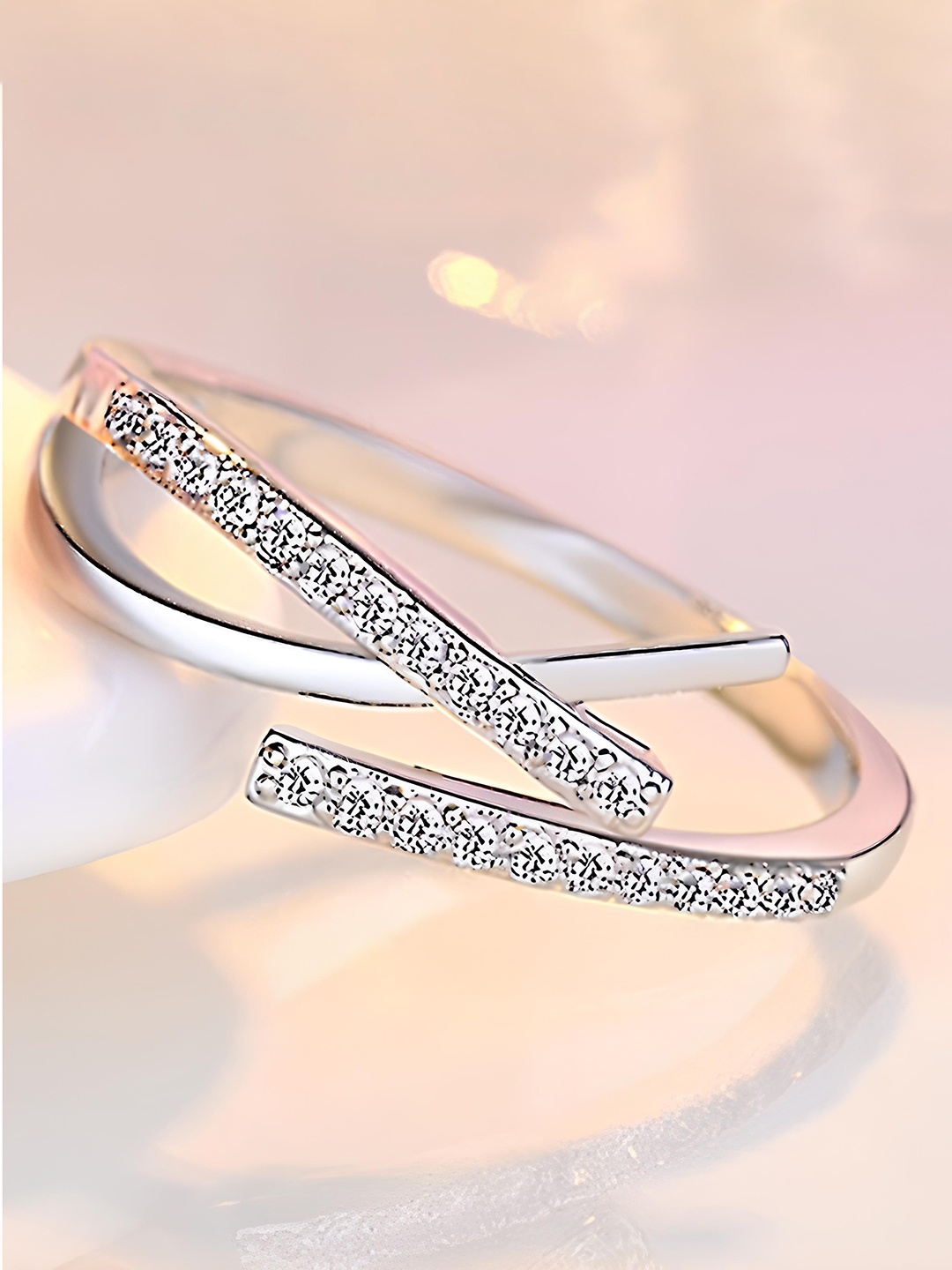 

KARISHMA KREATIONS Silver-Plated Adjustable Finger Ring