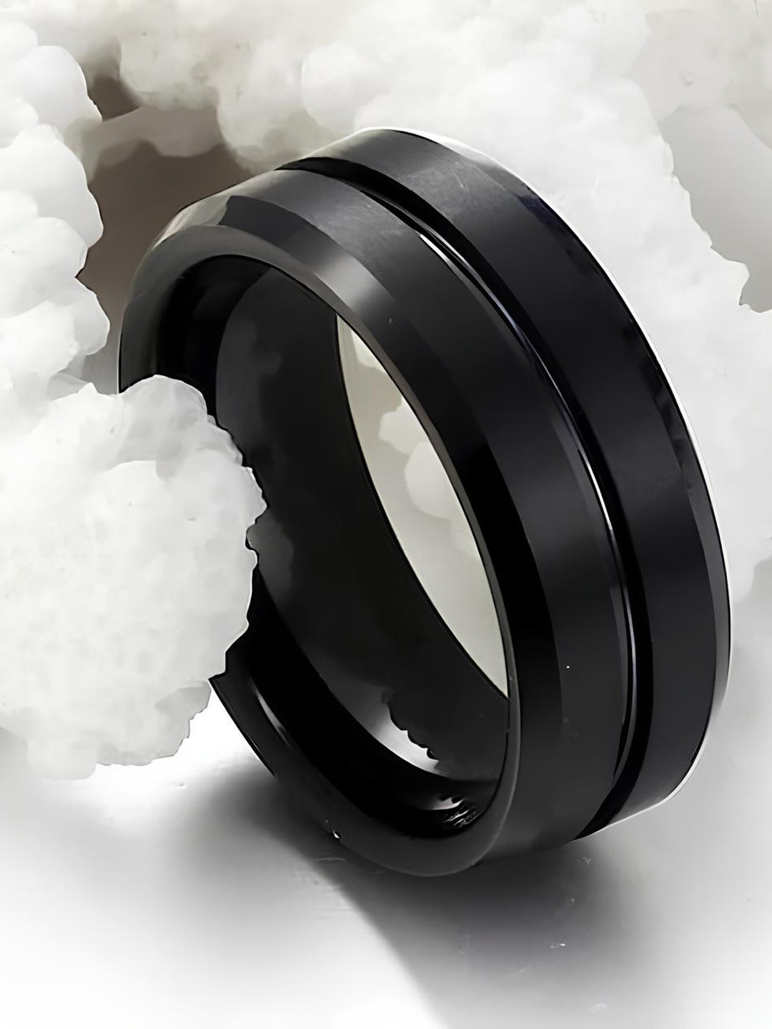 

KARISHMA KREATIONS Men Retro Style Tungstun Finger Ring, Black