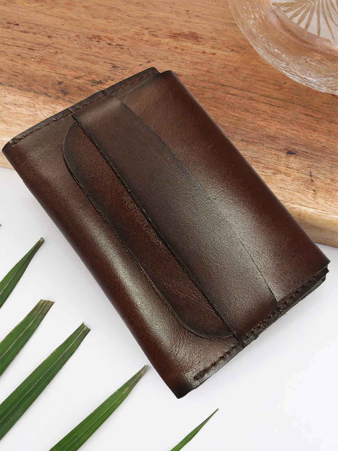 

Aditi Wasan Leather Card Holder, Brown