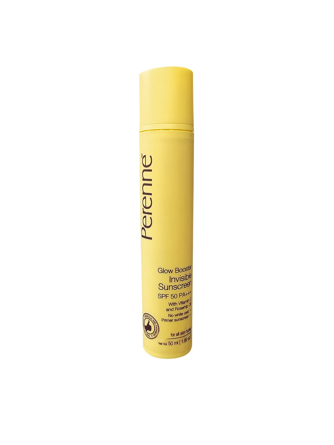 

Perenne Glow Booster Invisible Sunscreen SPF 50 PA+++ With Vitamin C and Rosehip Oil 50ml, Yellow