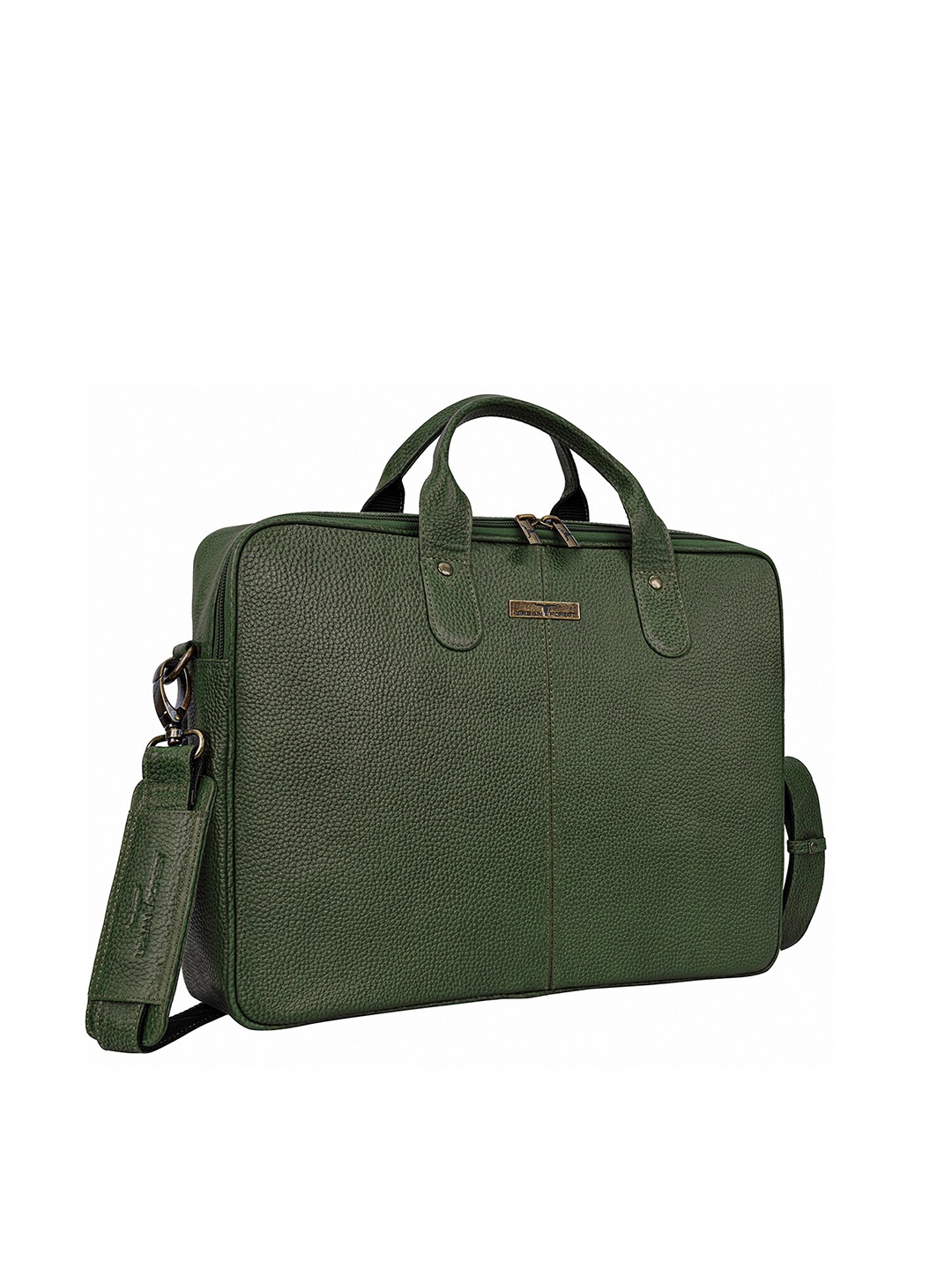 

URBAN FOREST Men Leather Laptop Bag, Green