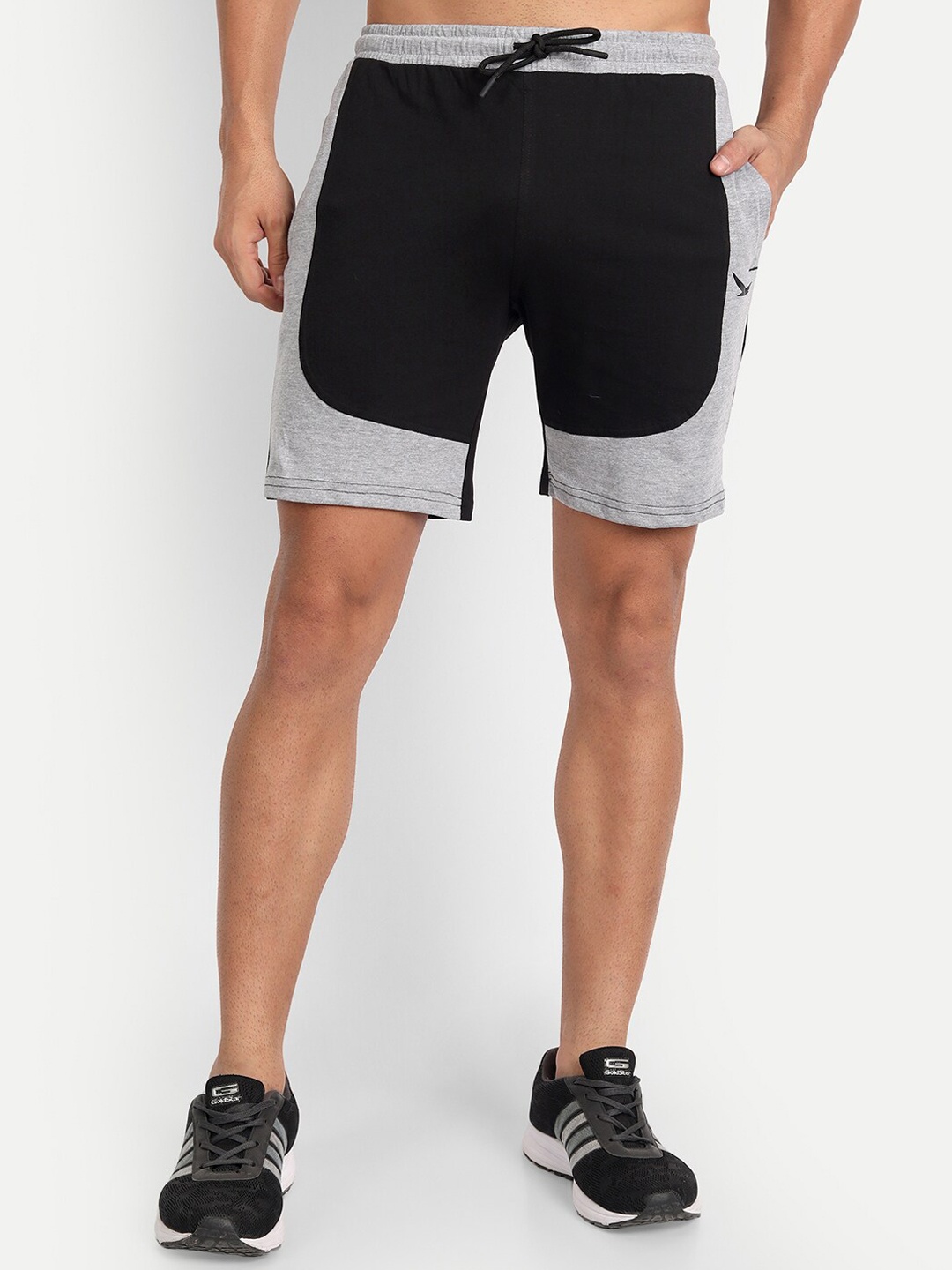 

HiFlyers Men Mid-Rise Pure Cotton Sports Shorts, Black