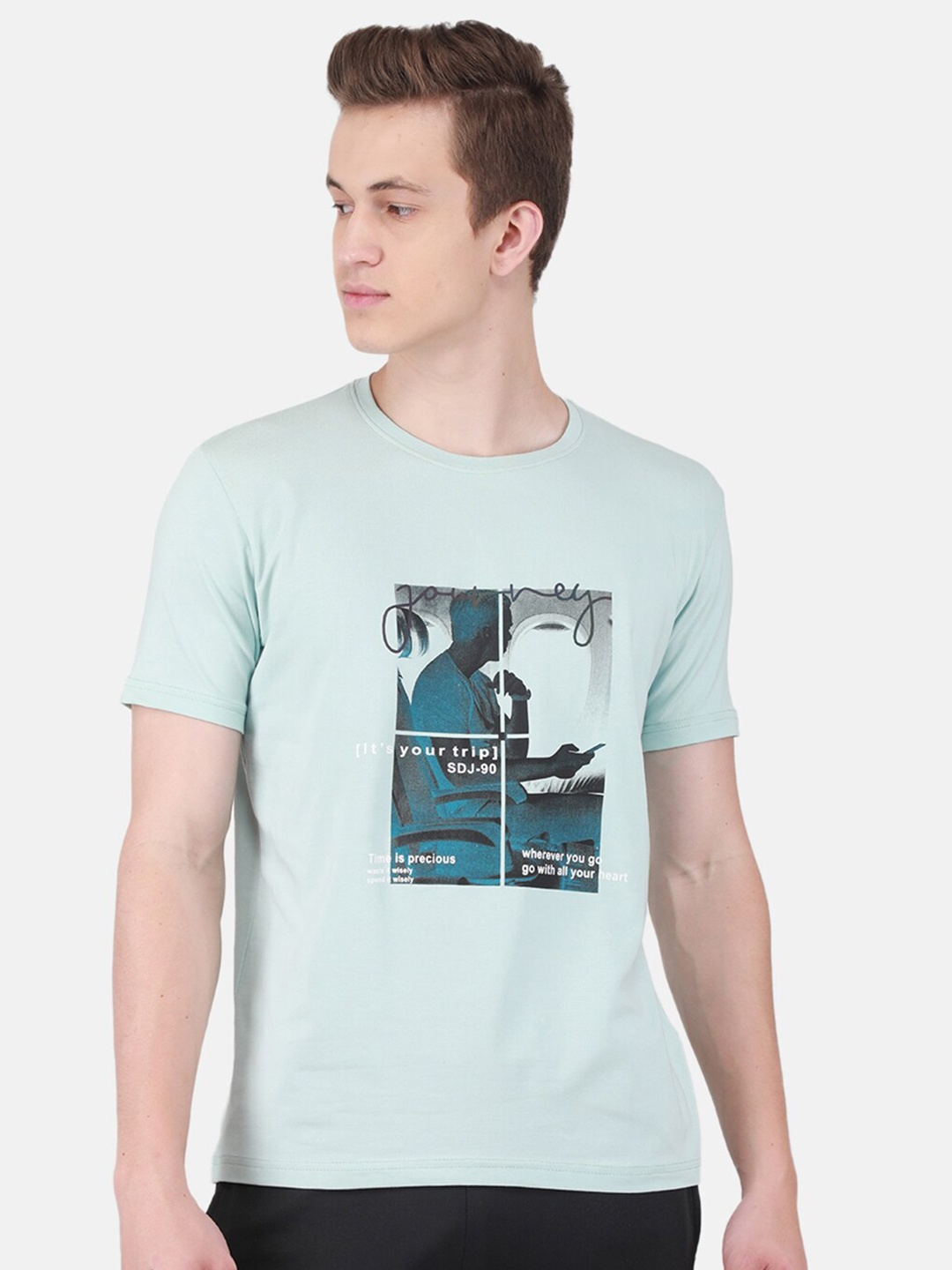 

Duke Graphic Printed Cotton T-shirt, Blue