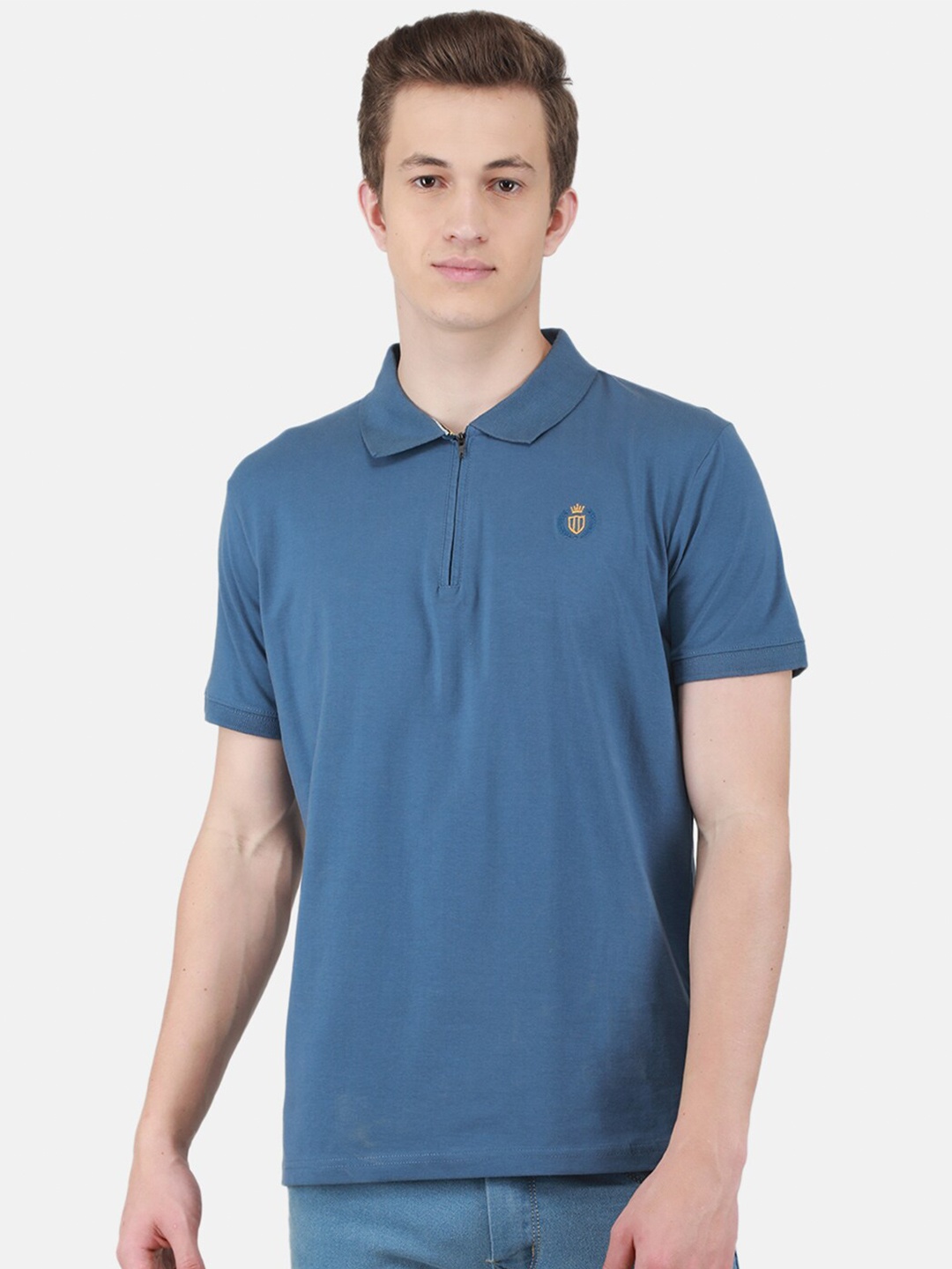 

Duke Polo Collar Slim Fit Cotton T-shirt, Blue