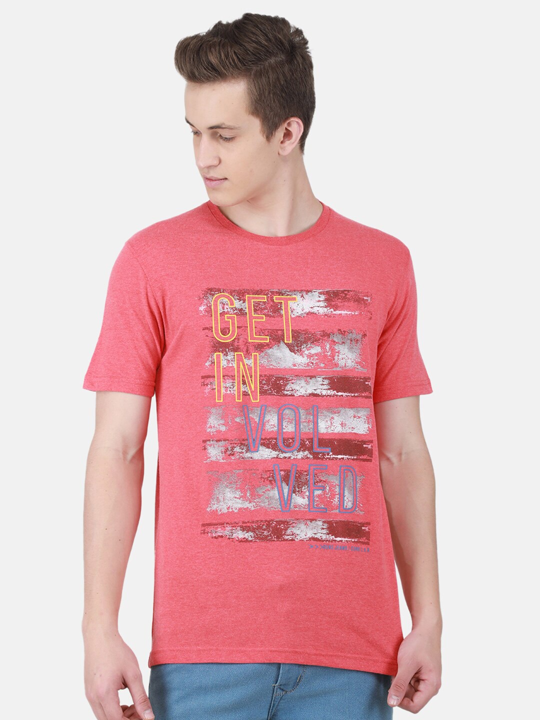 

Duke Typography Printed Slim Fit Cotton T-shirt, Red