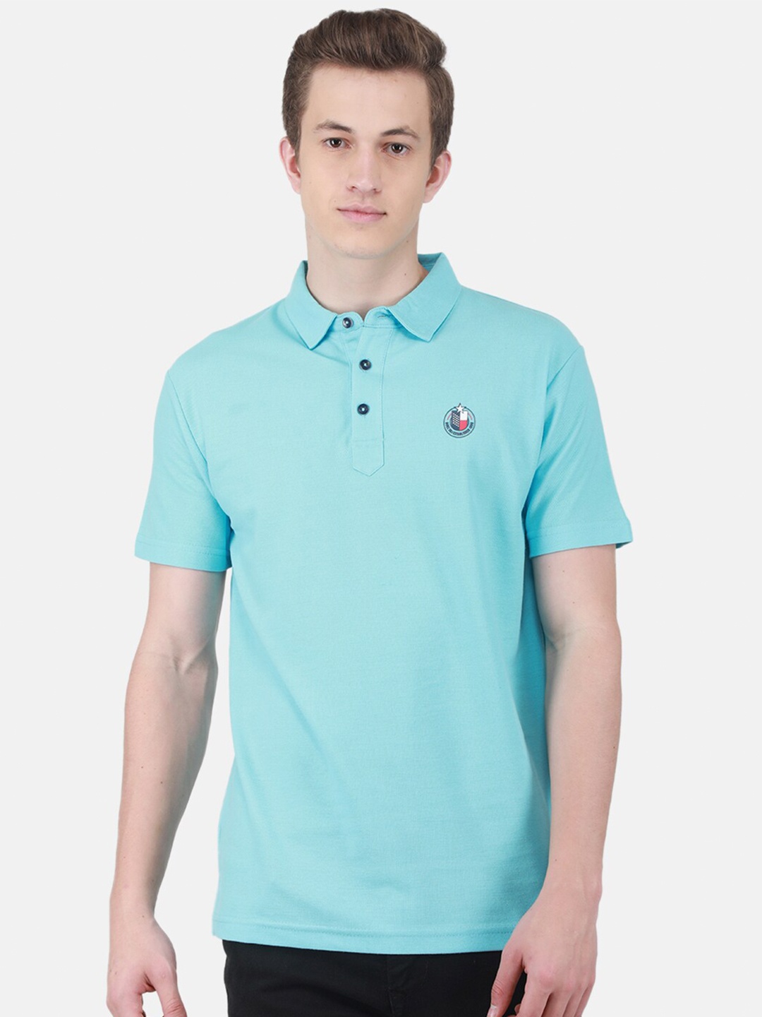 

Duke Polo Collar Slim Fit Cotton T-shirt, Blue