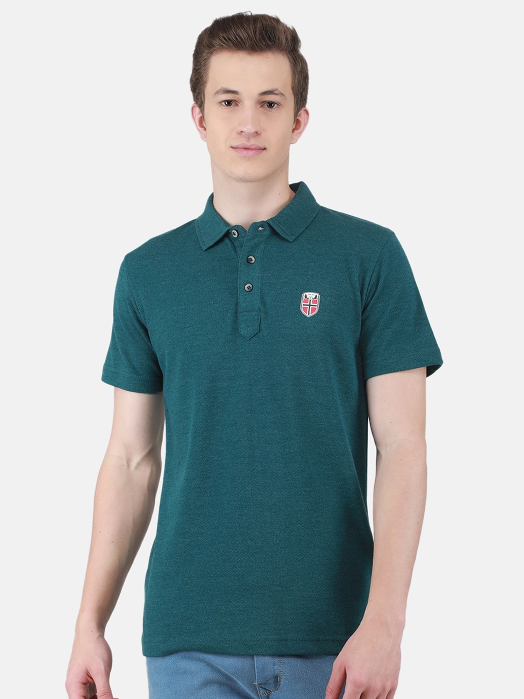 

Duke Polo Collar Slim Fit Cotton Casual T-Shirt, Teal