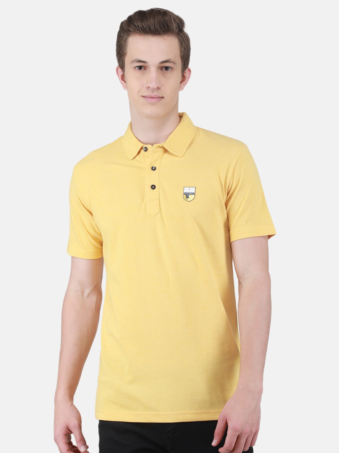 

Duke Polo Collar Slim Fit Cotton T-Shirt, Yellow