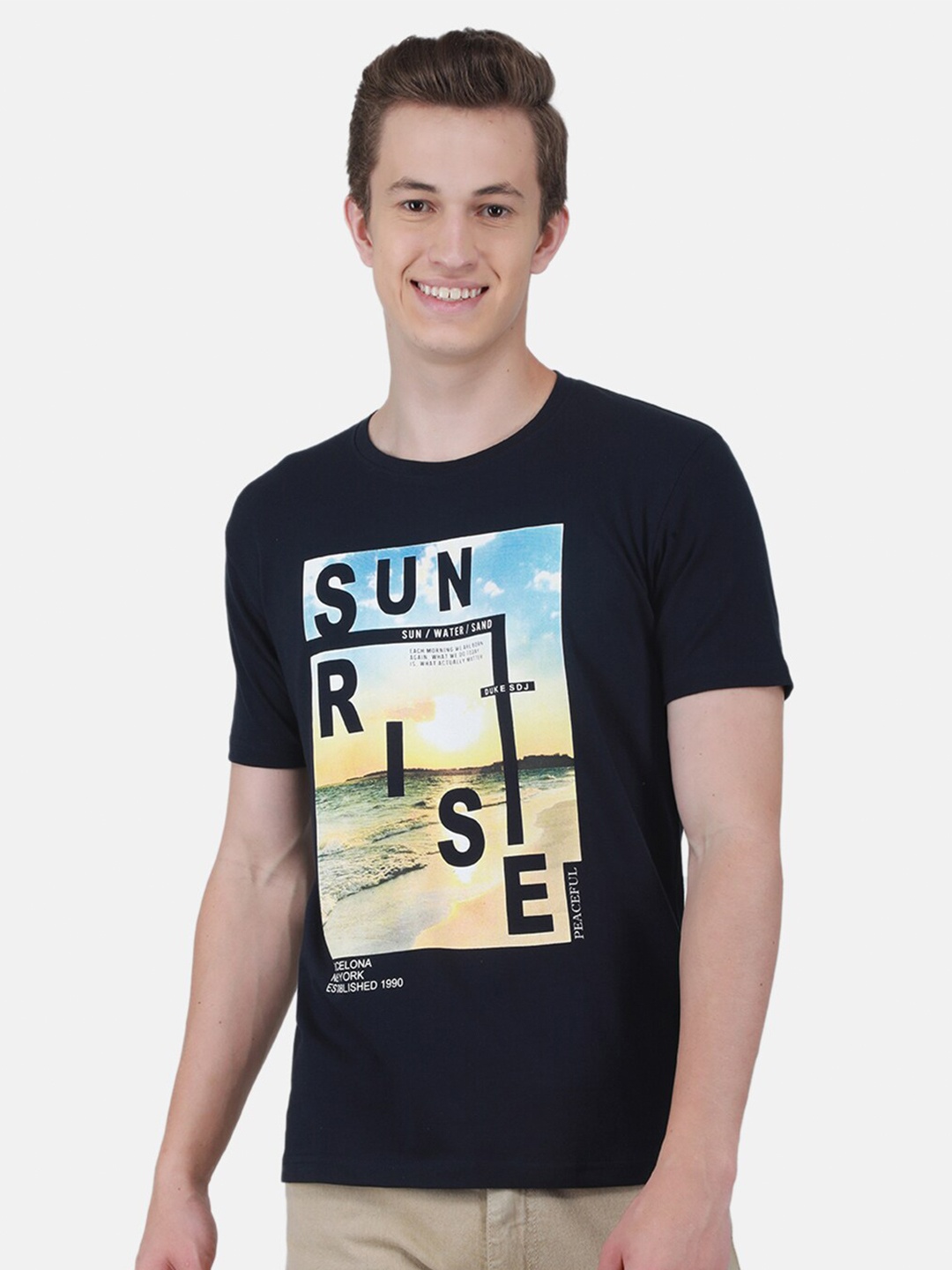 

Duke Graphic Printed Cotton T-shirt, Blue