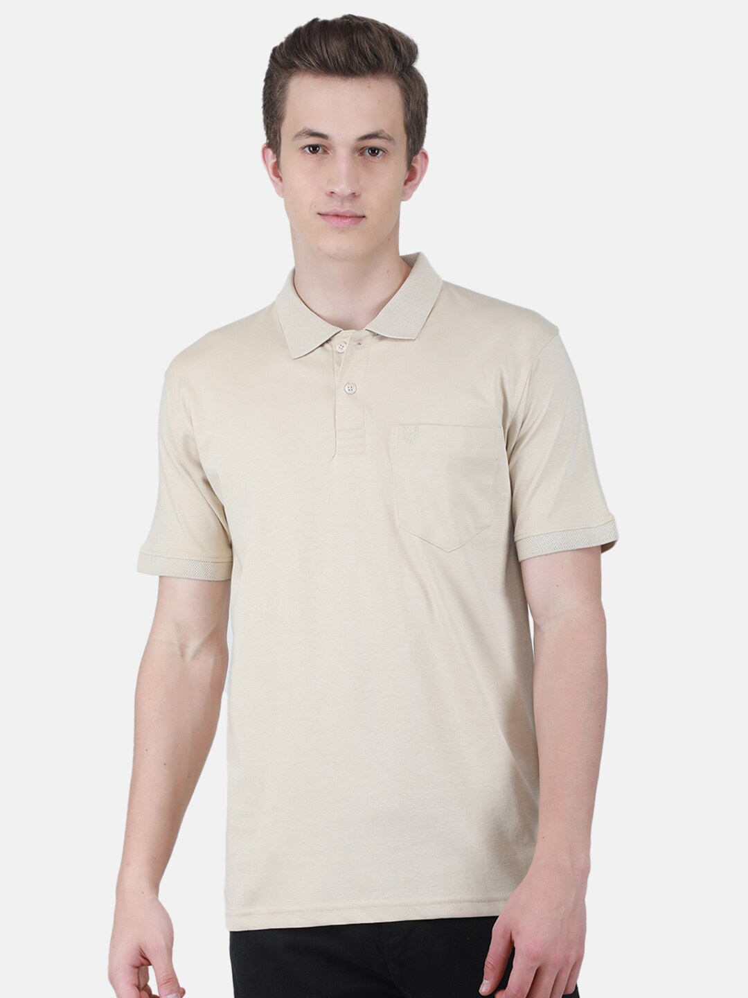 

Duke Polo Collar Cotton Regular Fit T-shirt, Beige