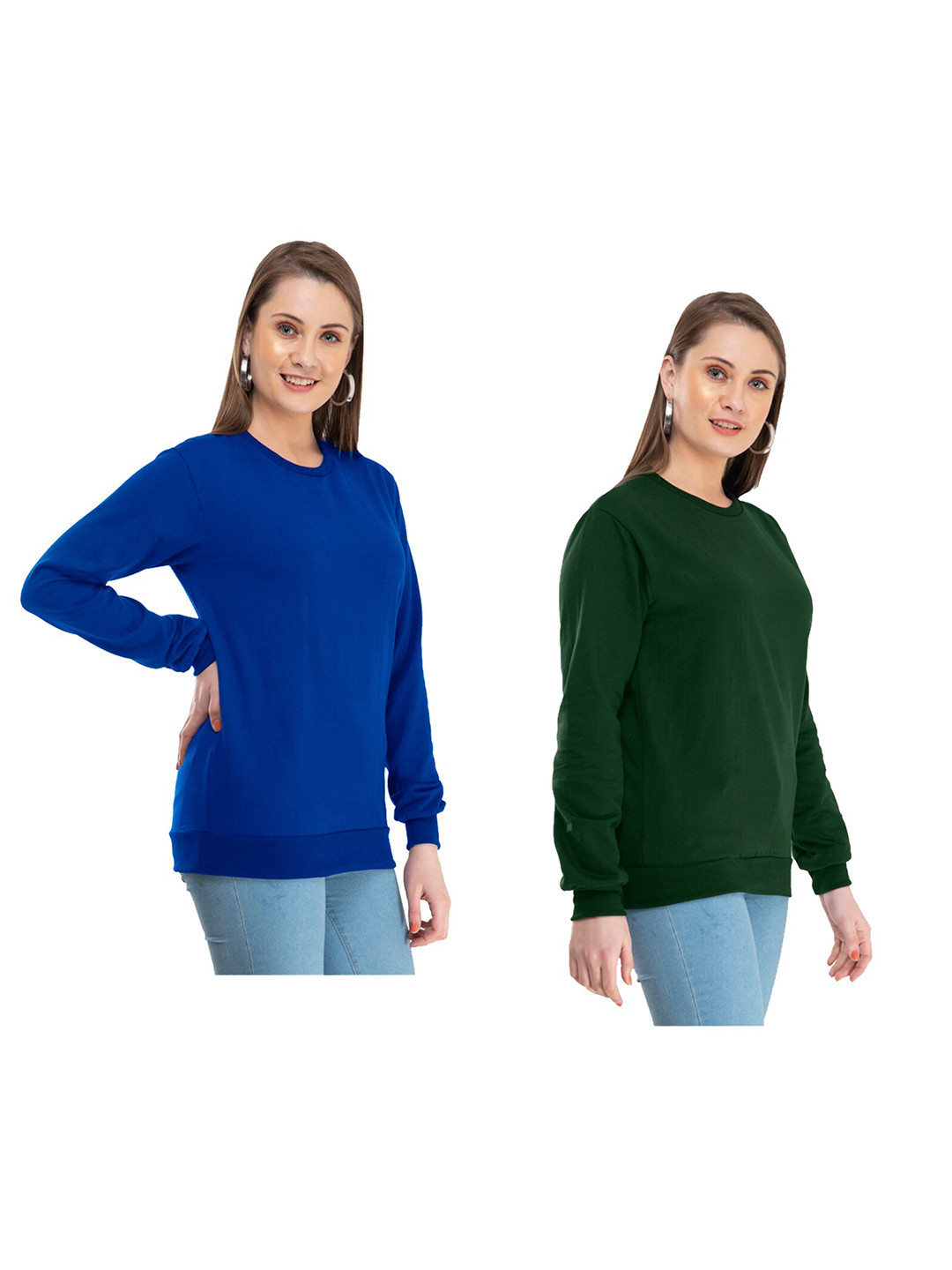

IndiWeaves Pack Of 2 Round Neck Pullover, Blue