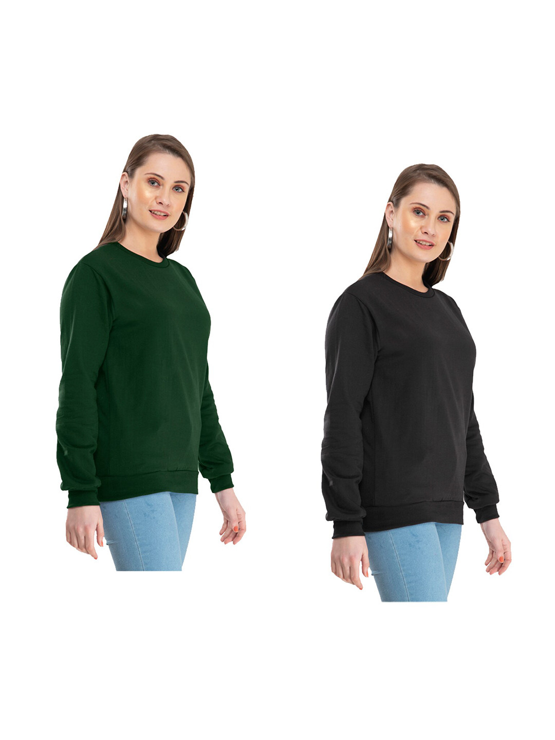 

IndiWeaves Pack Of 2 Pullover Sweatshirt, Green
