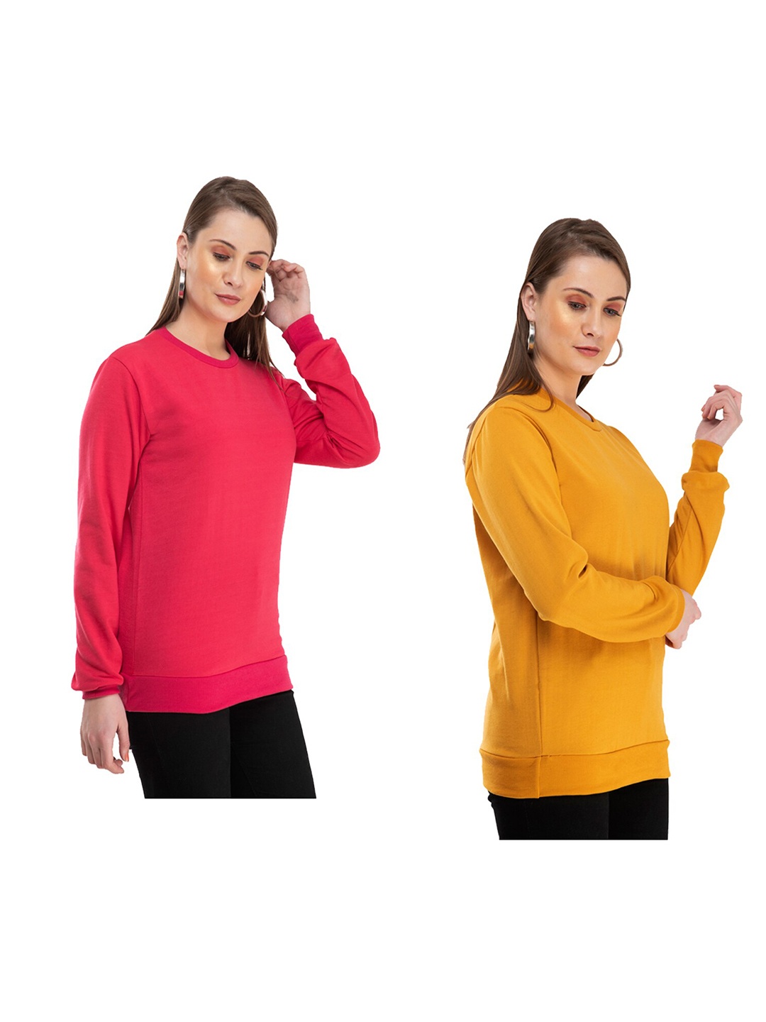 

IndiWeaves Pack Of 2 Pullover Sweatshirt, Pink