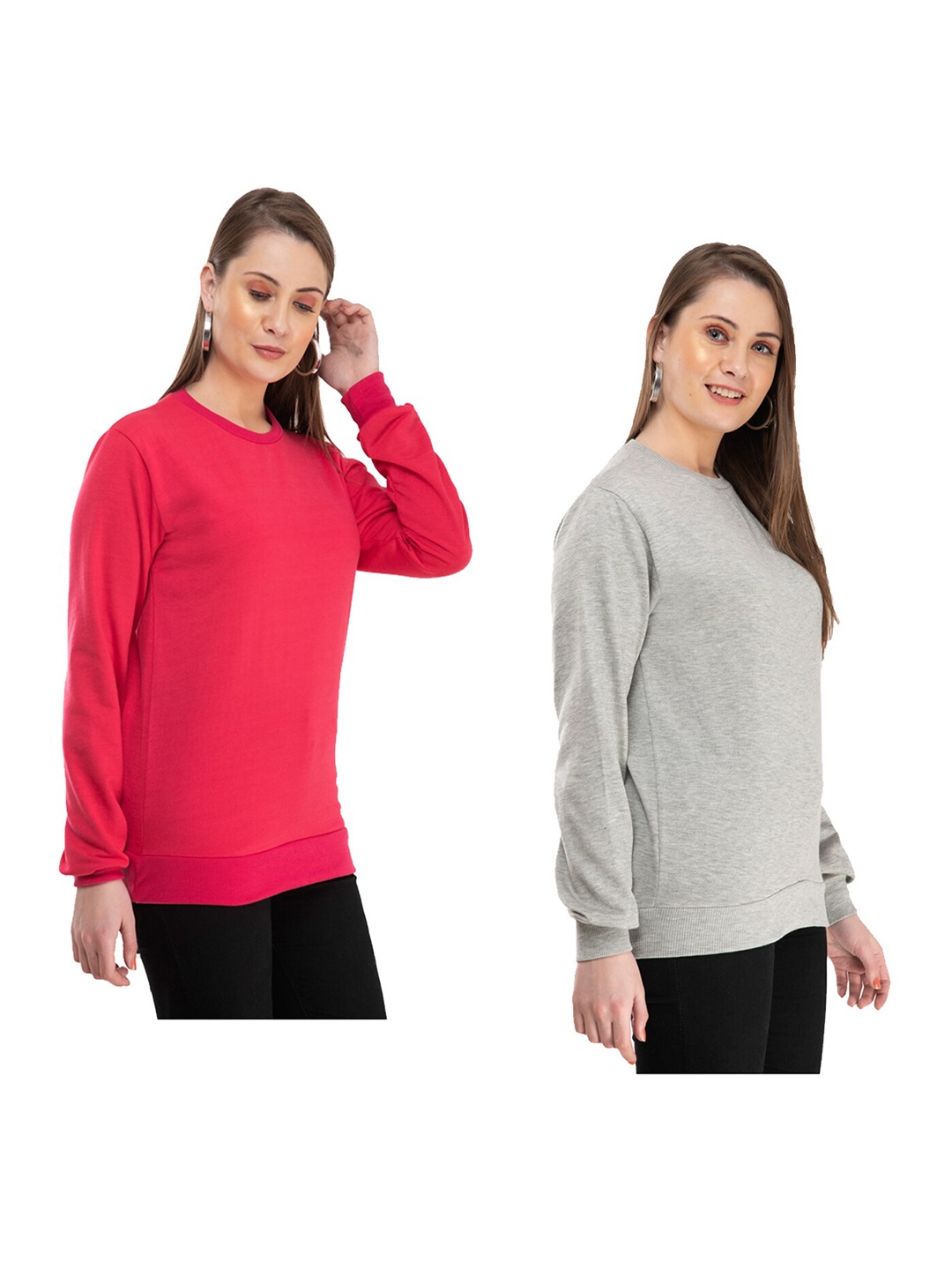 

IndiWeaves Pack Of 2 Pullover Sweatshirt, Pink