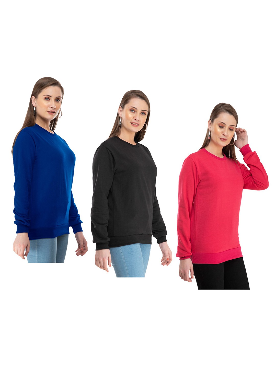 

IndiWeaves Pack Of 3 Pullover Sweatshirt, Blue