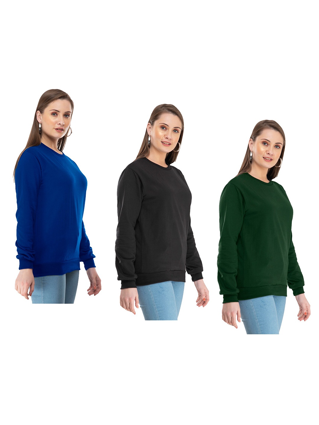

IndiWeaves Pack Of 3 Round Neck Pullover, Blue