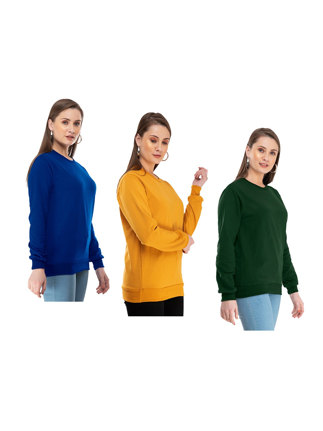 

IndiWeaves Pack Of 3 Pullover Sweatshirt, Blue