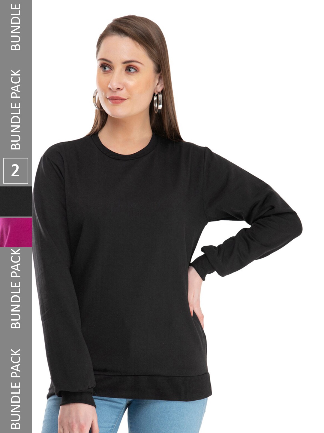 

IndiWeaves Pack Of 2 Round Neck Pullover, Pink
