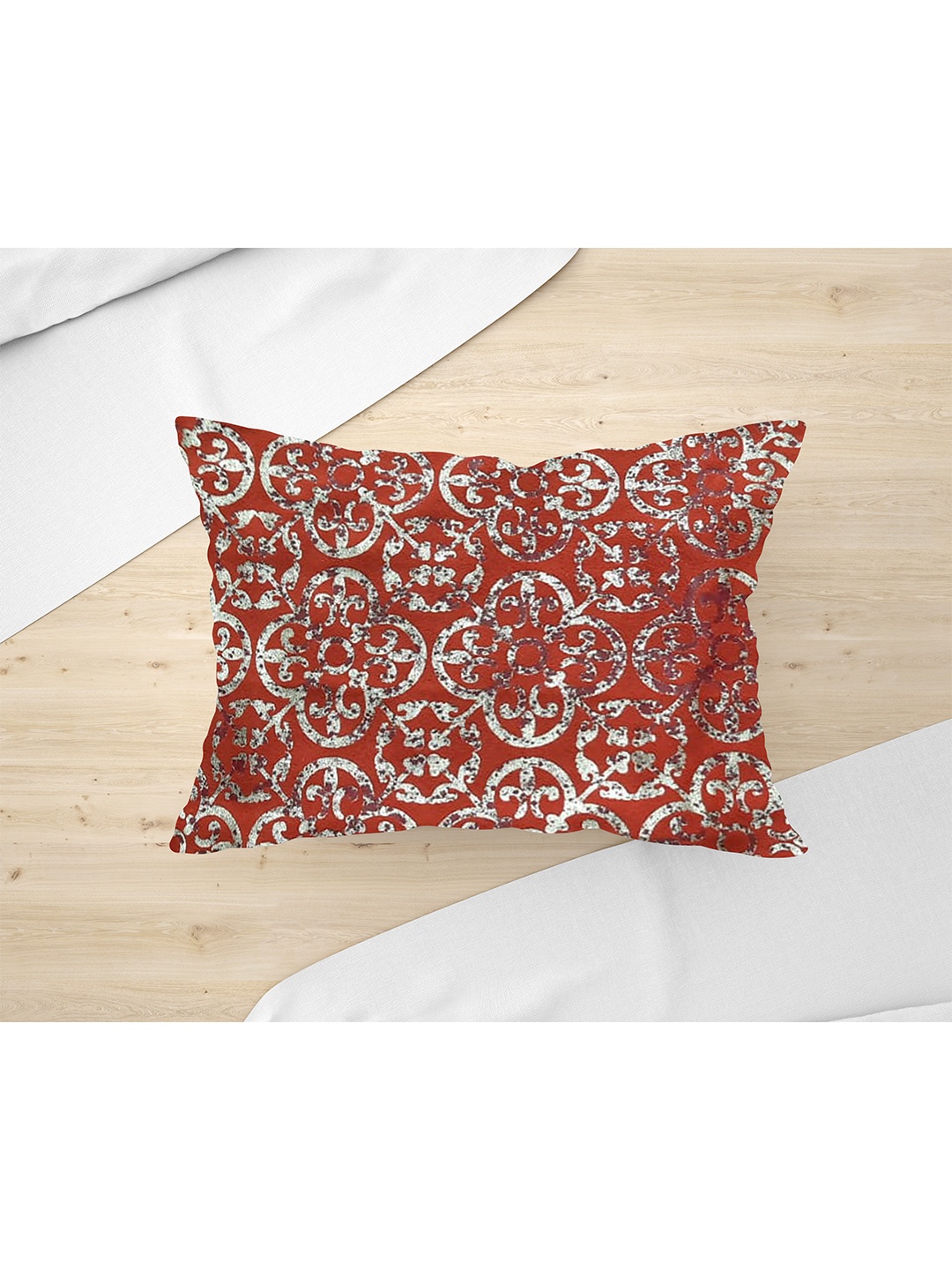 

Just Home Orange & Gold-Toned Ethnic Motifs Rectangle Cushion Cover
