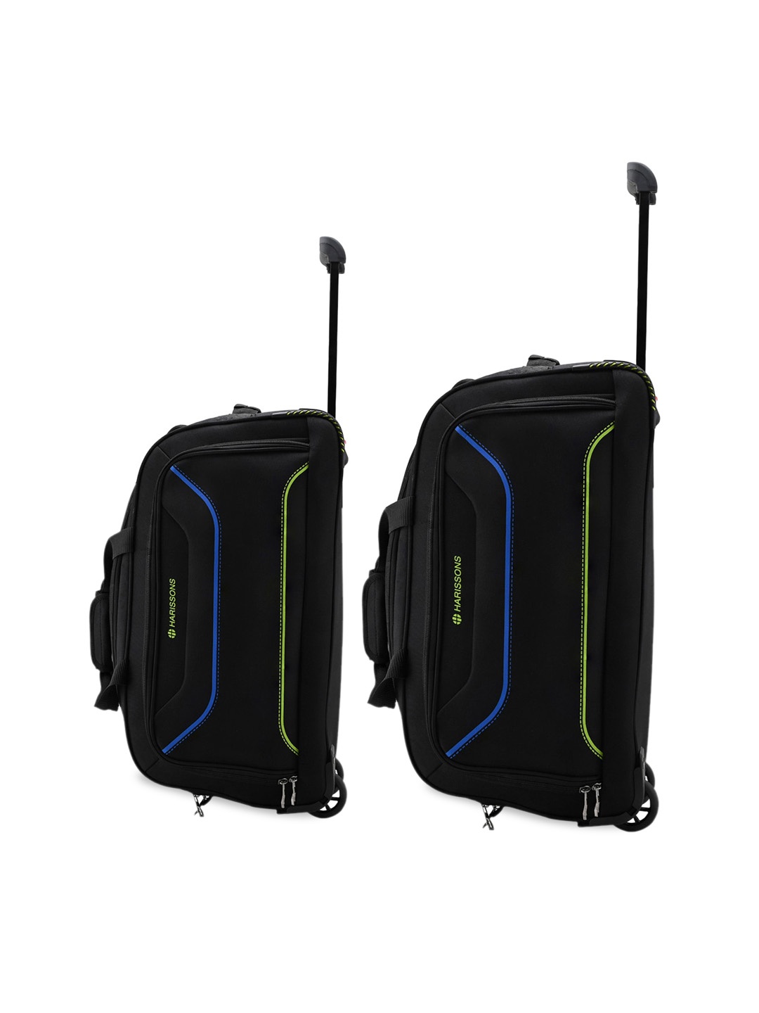 

Harissons Set Of 2 Textured Trolley Duffel Bags, Black