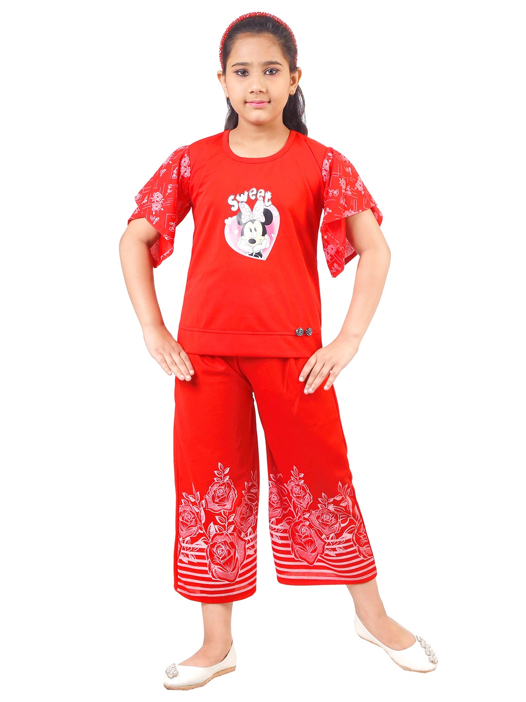

CELEBRITY CLUB Girls Top with Palazzos, Red