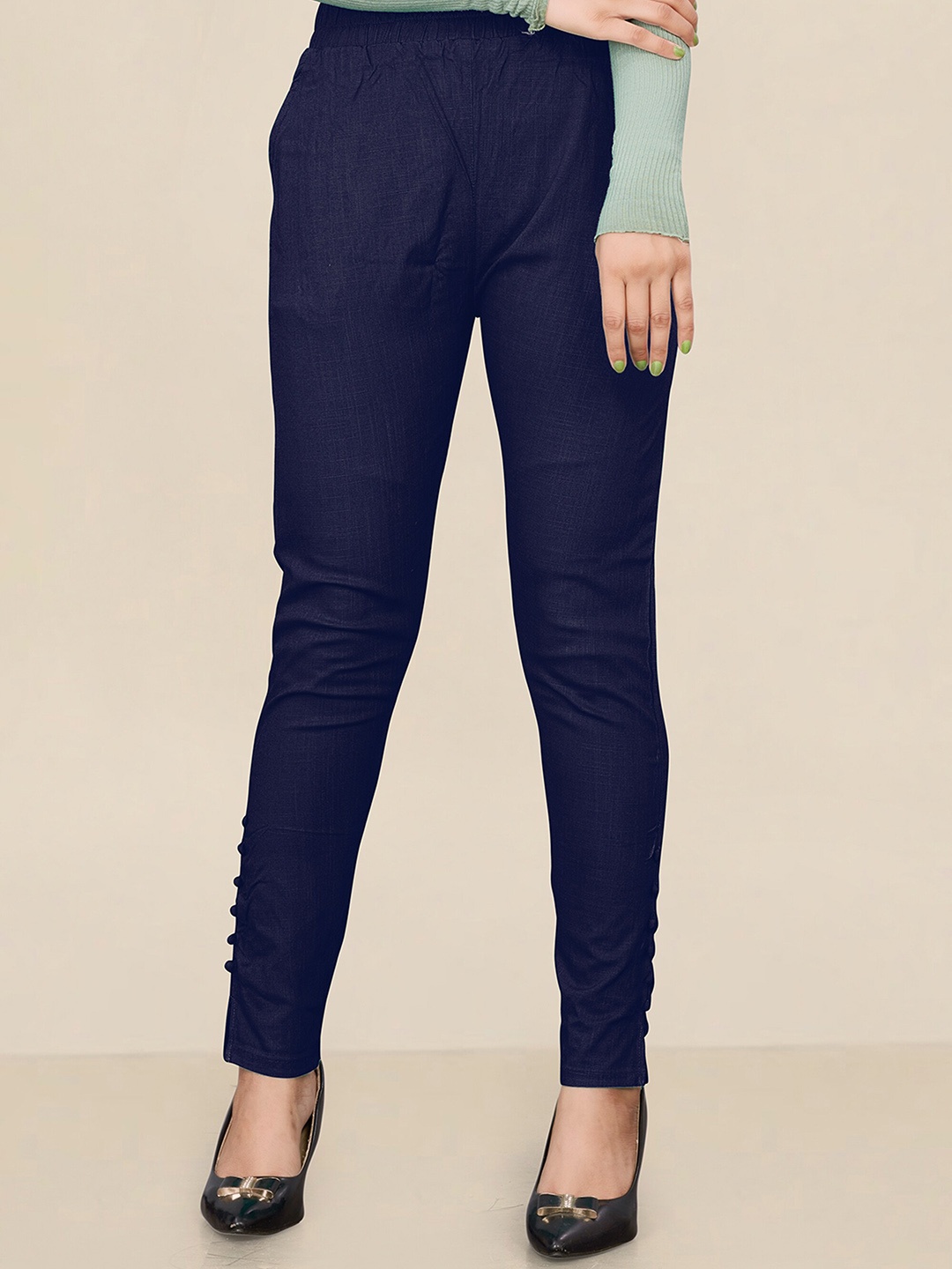 

UNITED LIBERTY Women Relaxed Easy Wash Trousers, Blue
