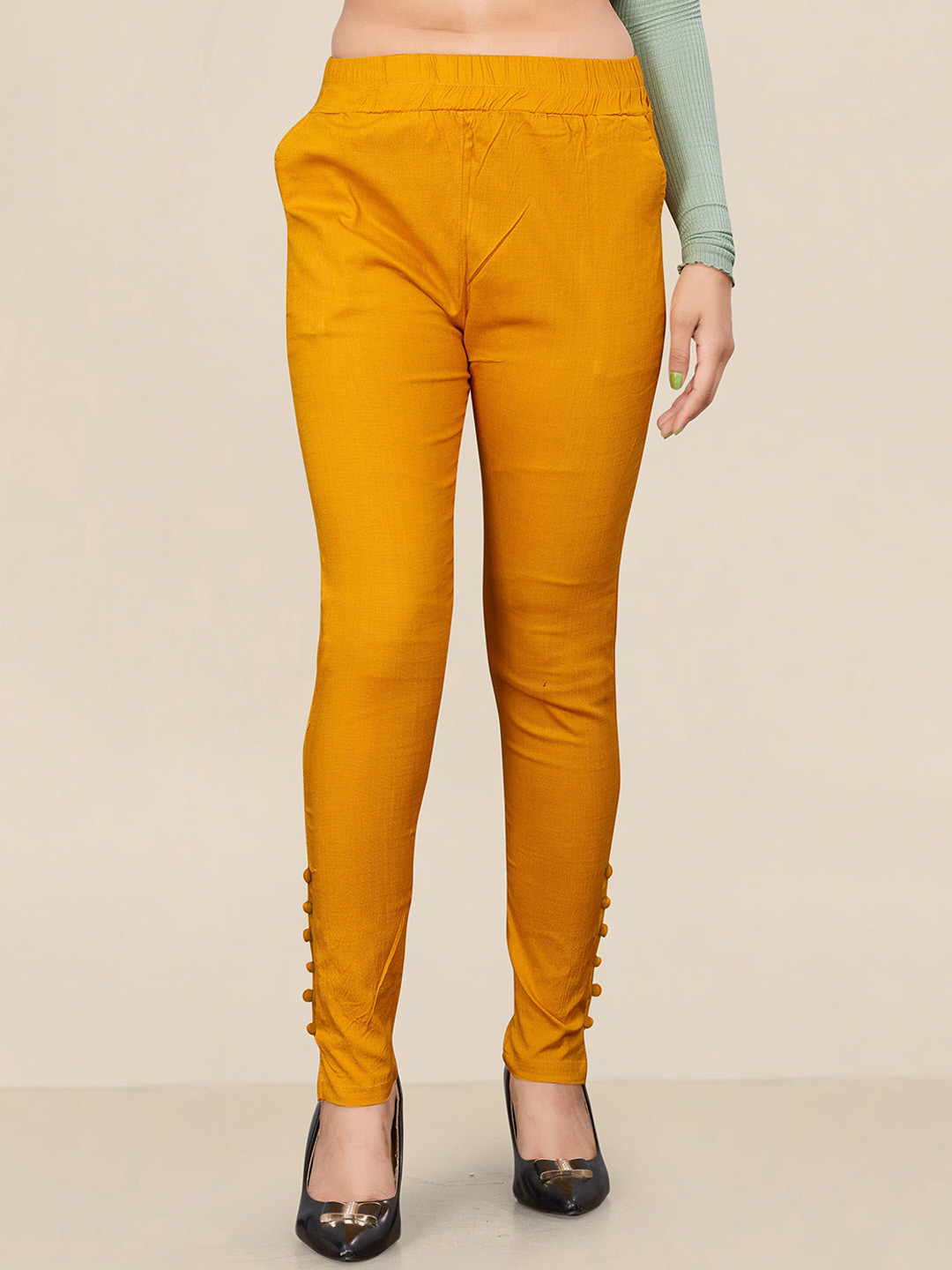 

UNITED LIBERTY Women Relaxed Easy Wash Trousers, Yellow