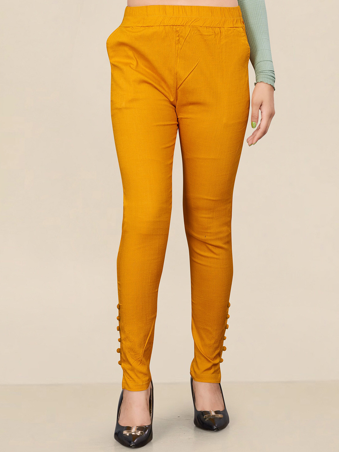 

UNITED LIBERTY Women Relaxed Fit Easy Wash Trousers, Yellow