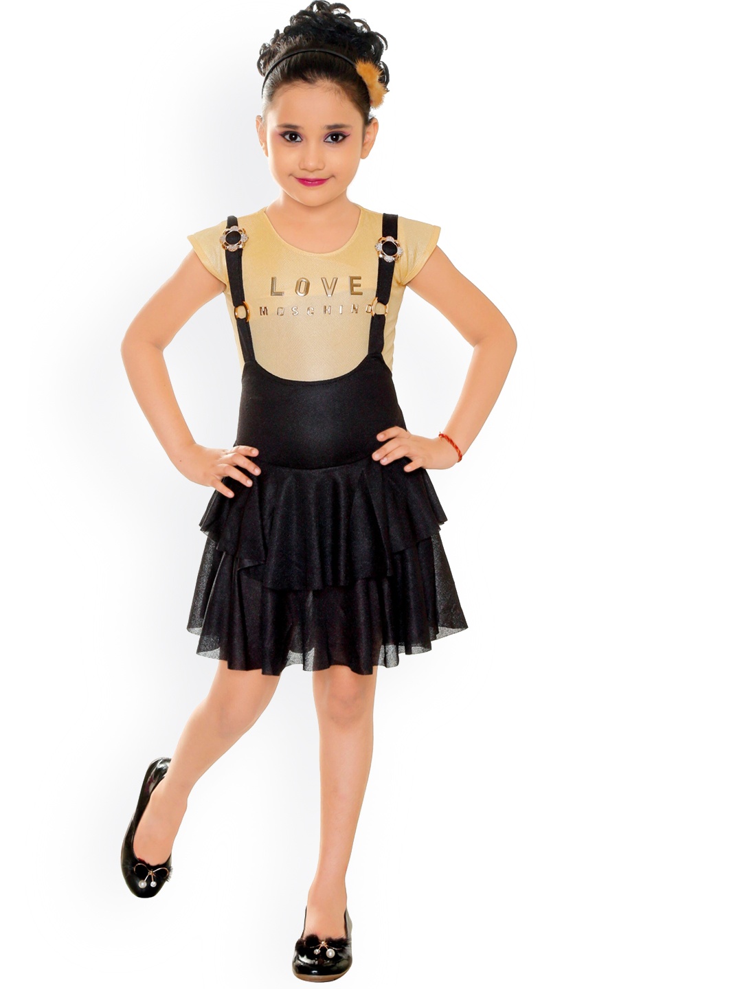 

CELEBRITY CLUB Dungaree With T-Shirt, Black