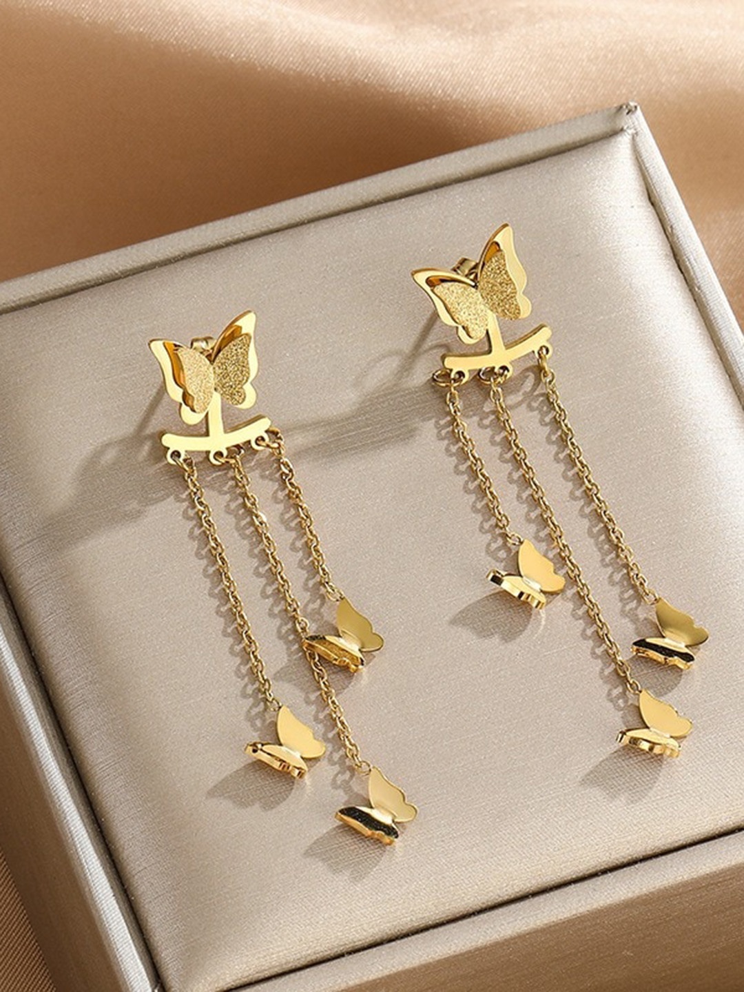 

MYKI Gold-Plated Butterfly Drop Earrings