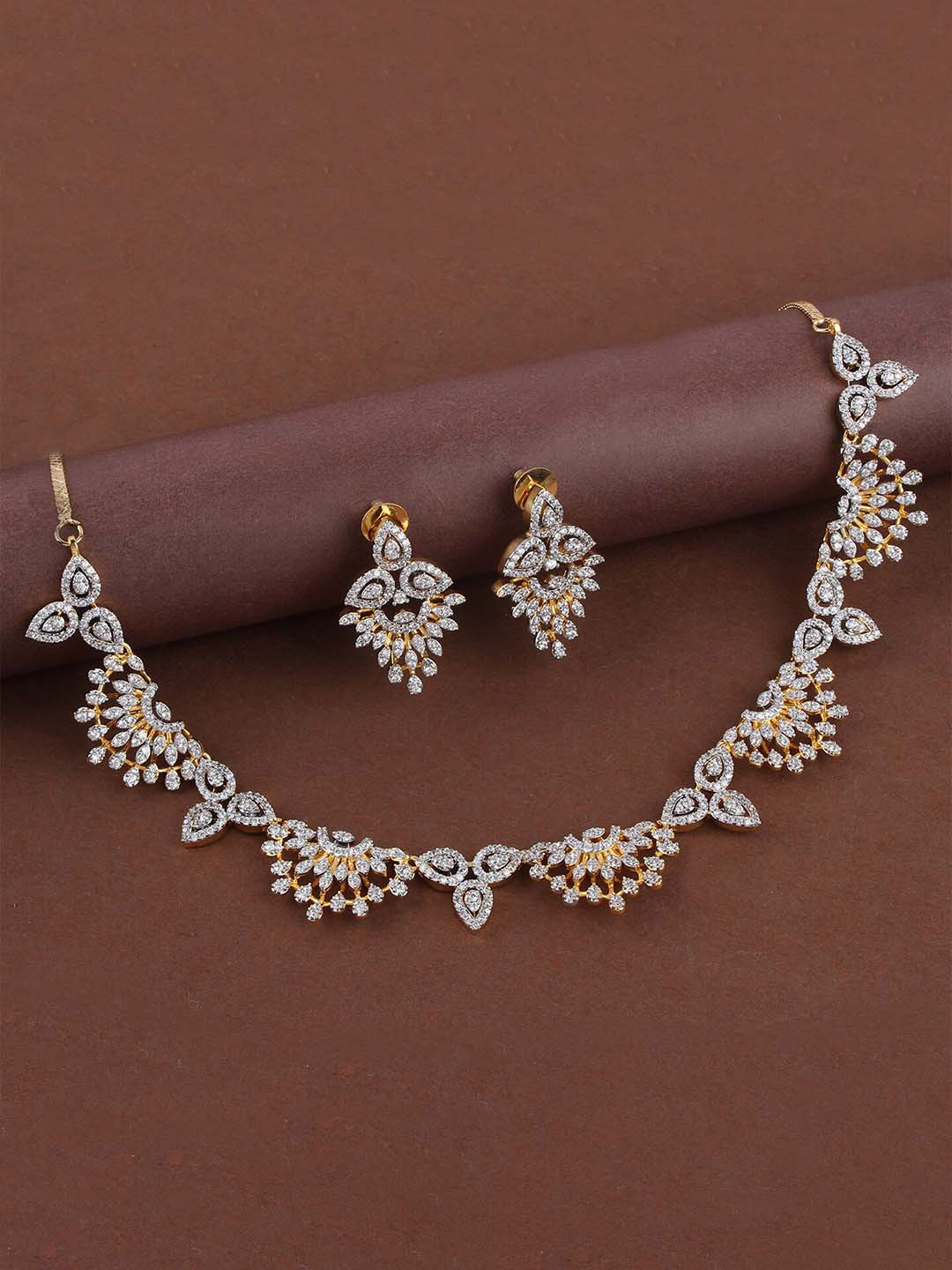 

Mirana Gold-Plated American Diamond Studded Jewellery Set