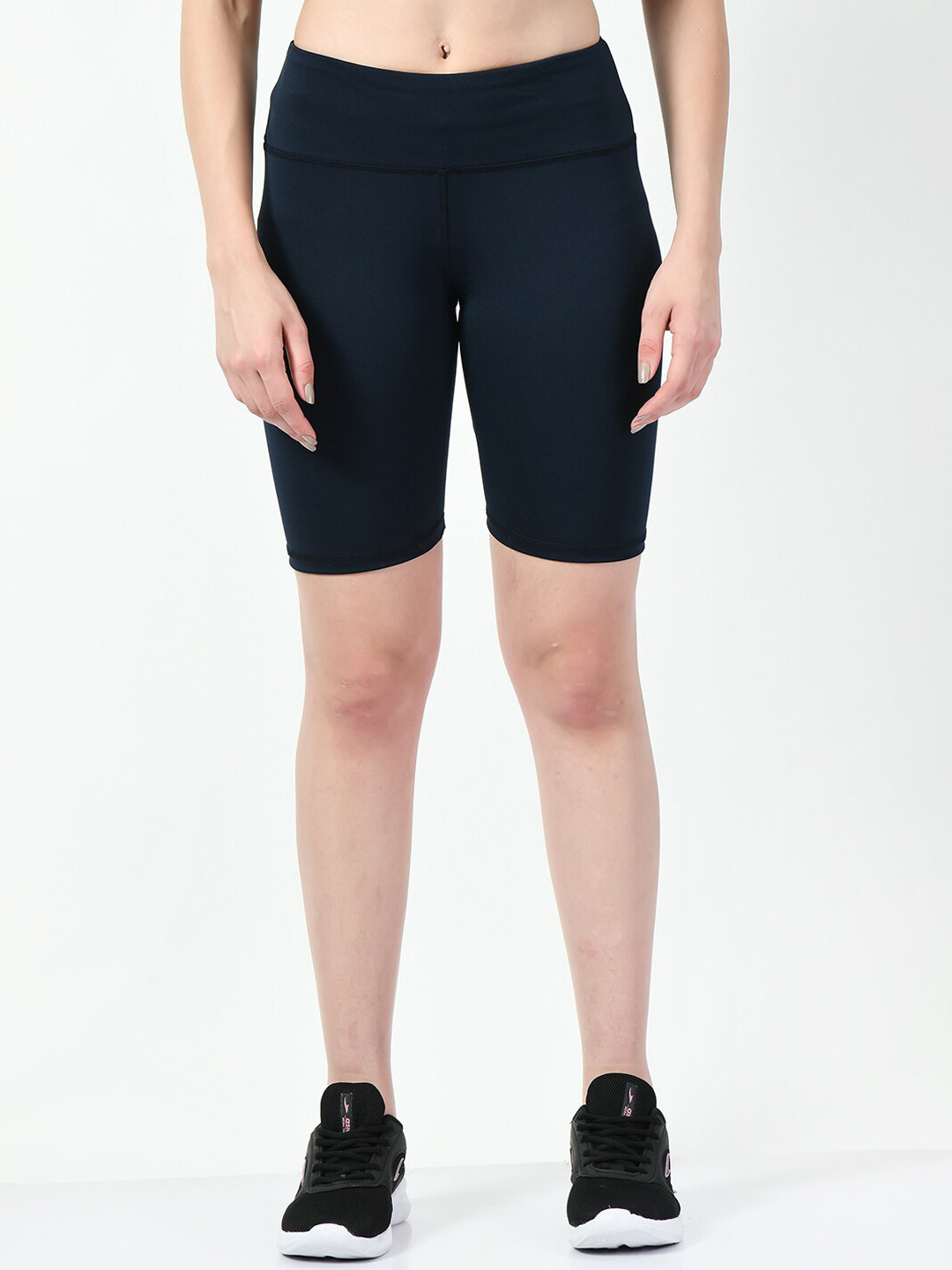 

Lebami Women Skinny Fit High-Rise Running Sports Shorts, Navy blue