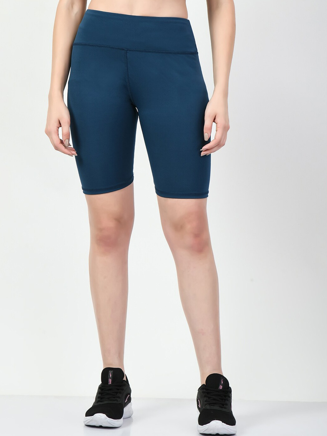 

Lebami Women Skinny Fit High-Rise Running Sports Shorts, Teal