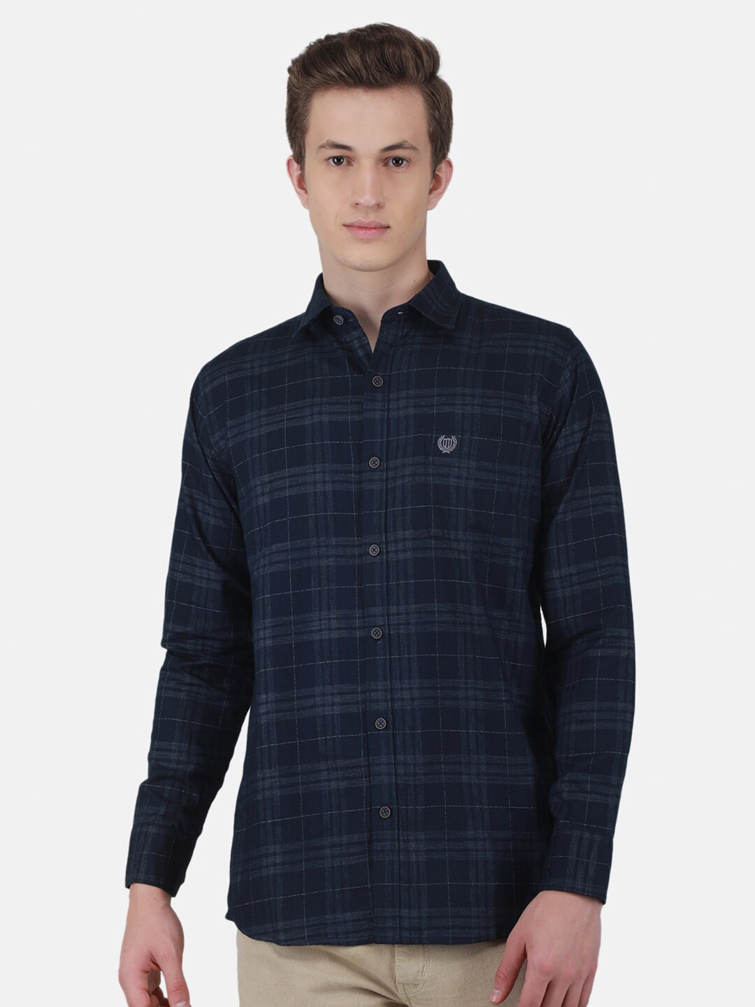 

Duke Slim Fit Tartan Checked Casual Shirt, Blue